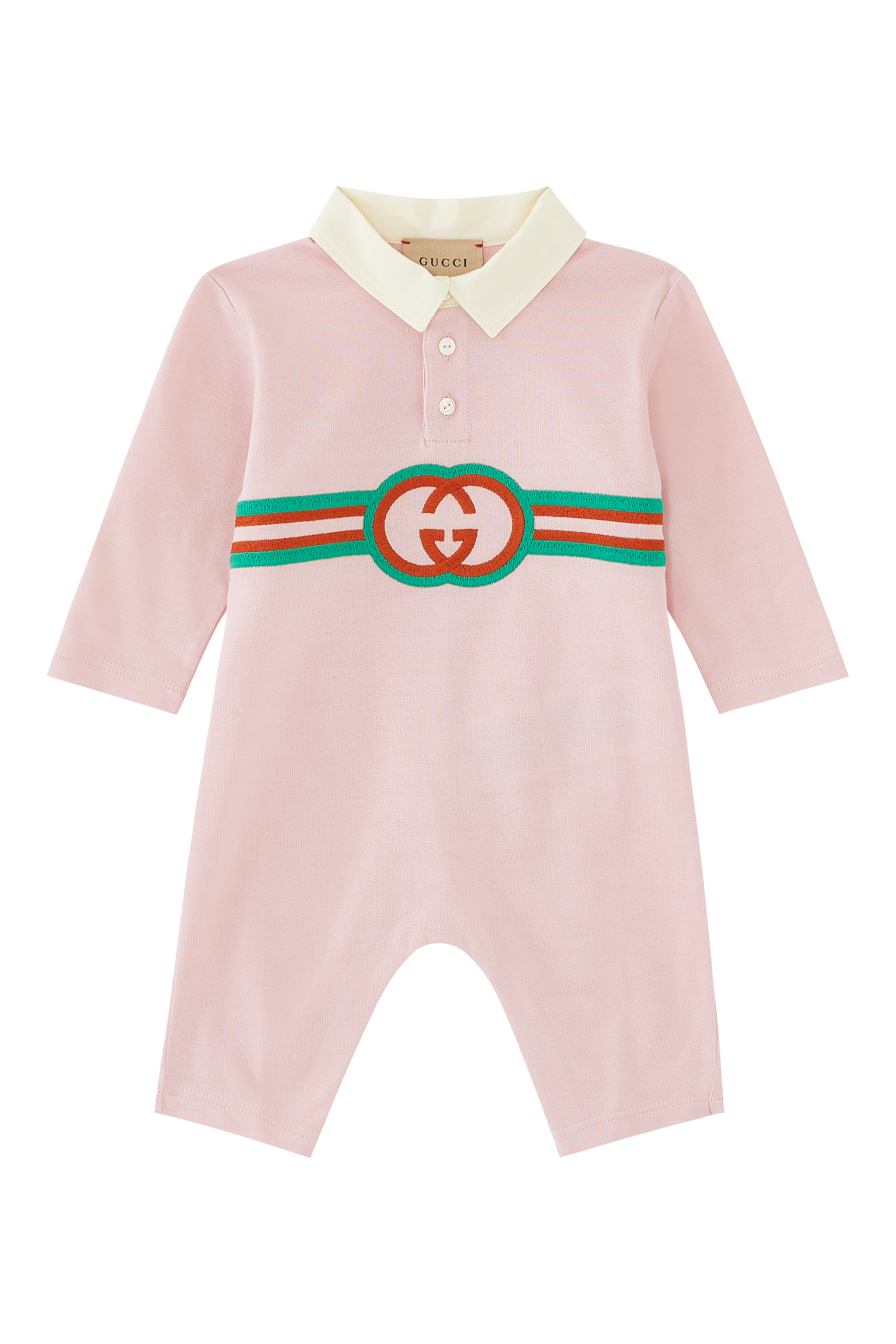 جمبسوت للأطفال بنقشة حرفي شعار الماركة بتصميم متداخل