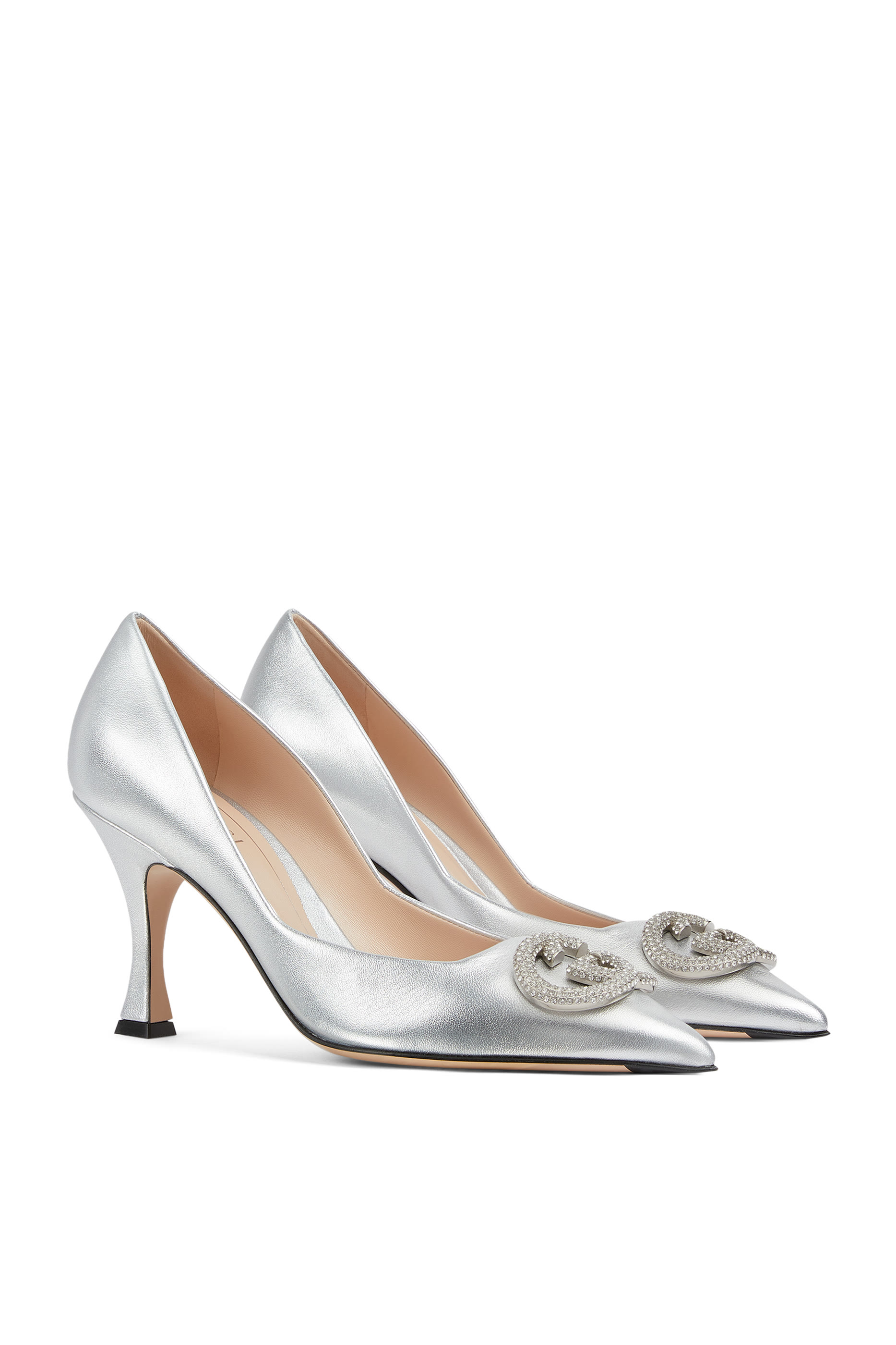 حذاء كلاسيكي 85 مرصع بكريستال ومزبن بشعار الماركة متداخل