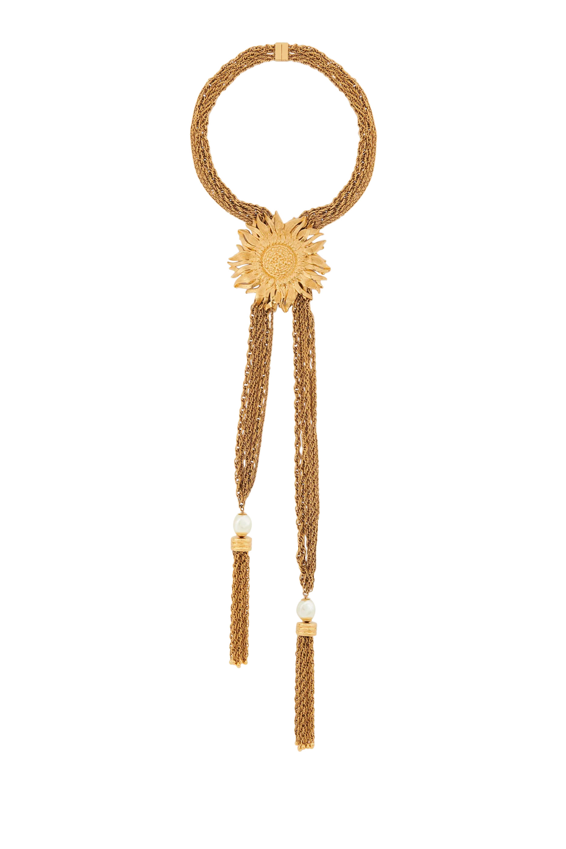 قلادة بحلية بتصميم عباد الشمس