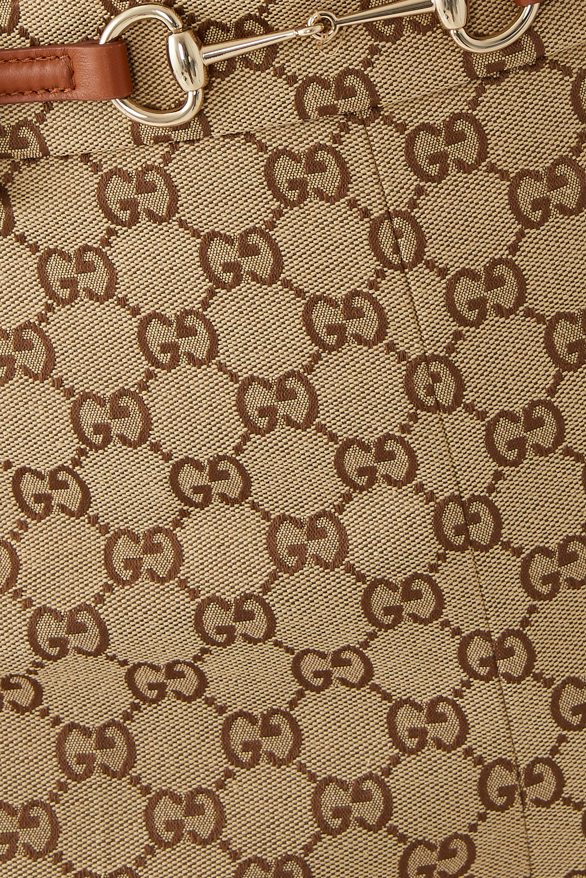 بنطال بنقشة حرفي شعار الماركة وحلية لجام حصان قماش قنب