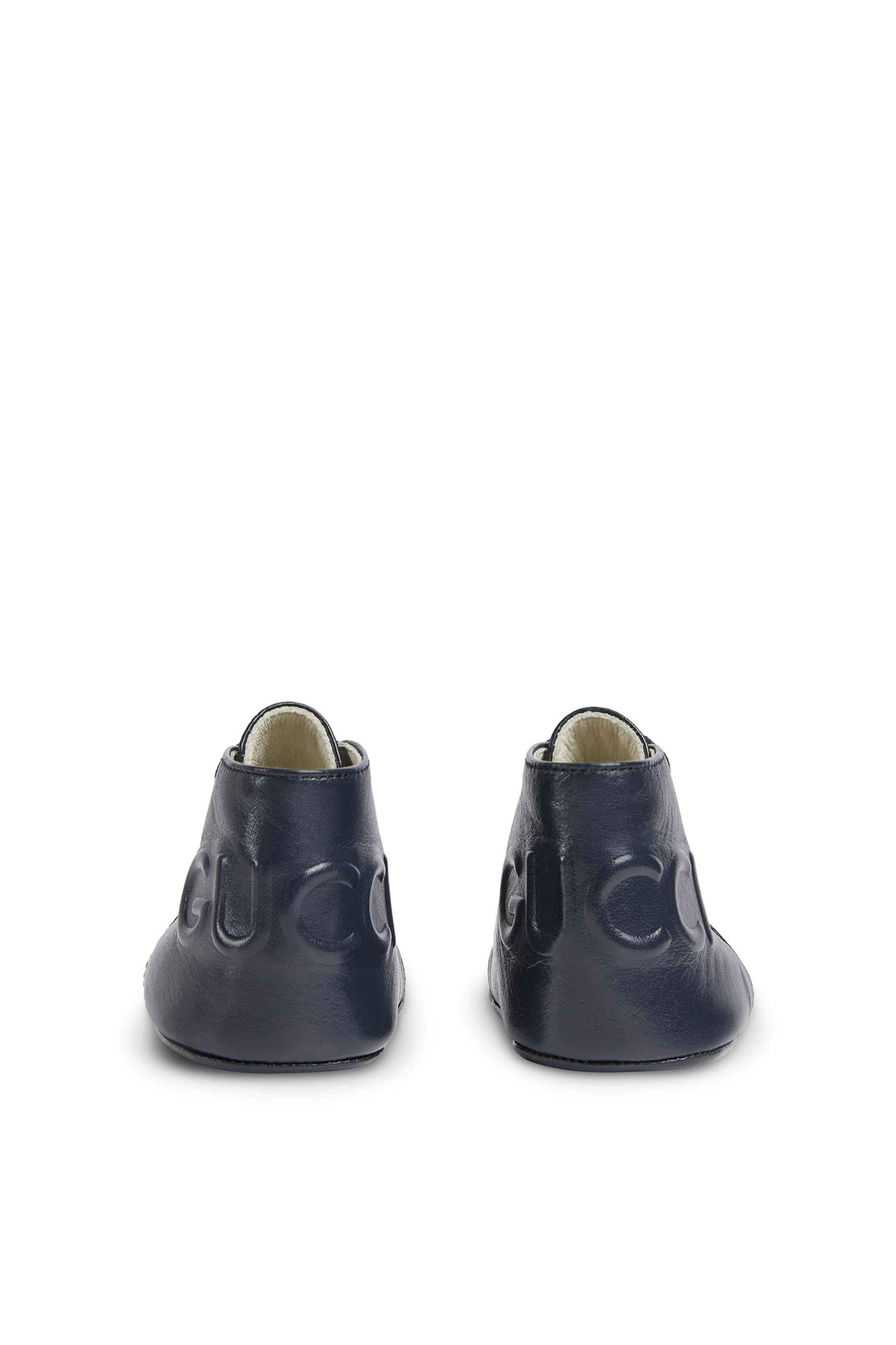 حذاء بوت بشعار الماركة جلد للأطفال