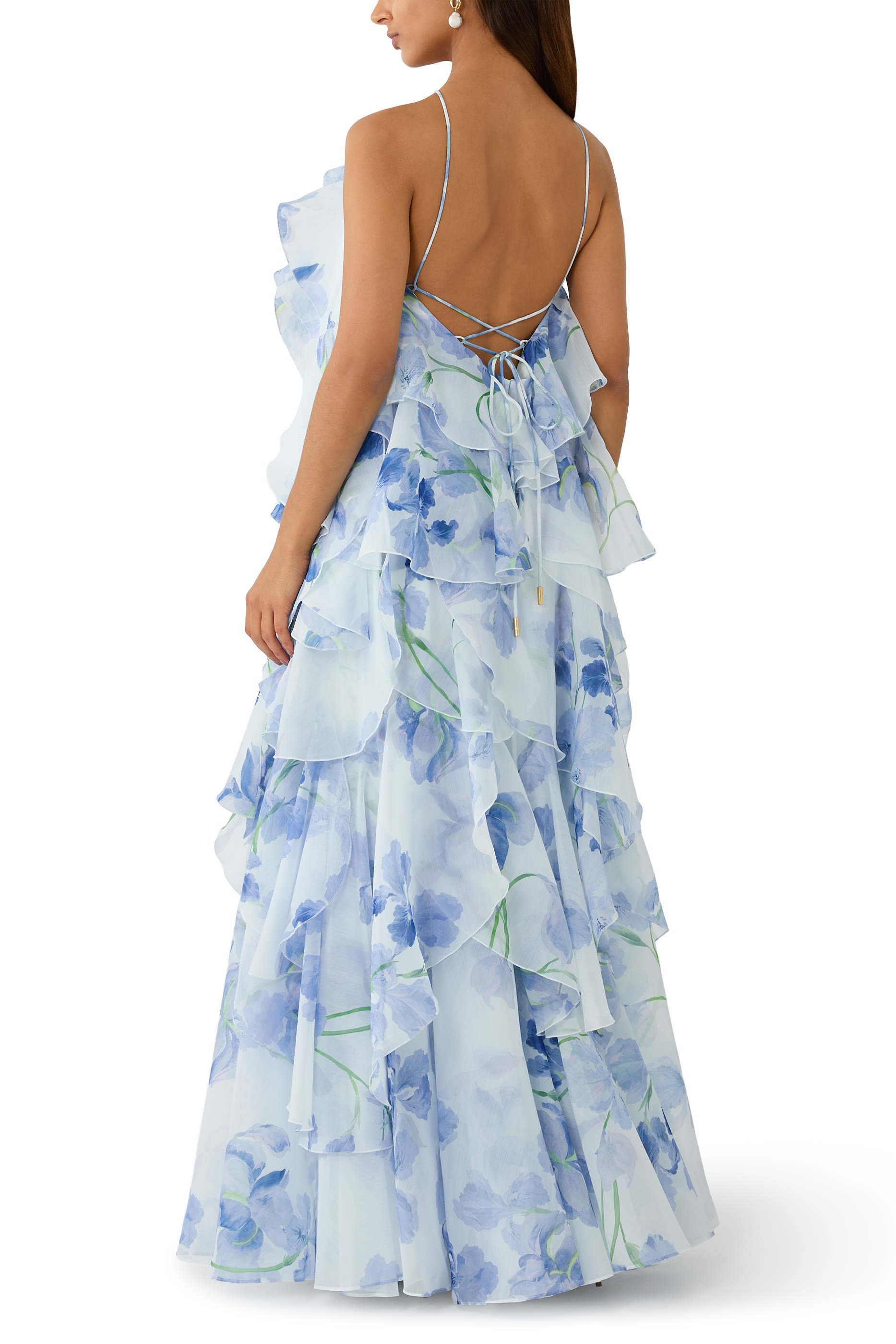 فستان باندوريا طويل بطيات