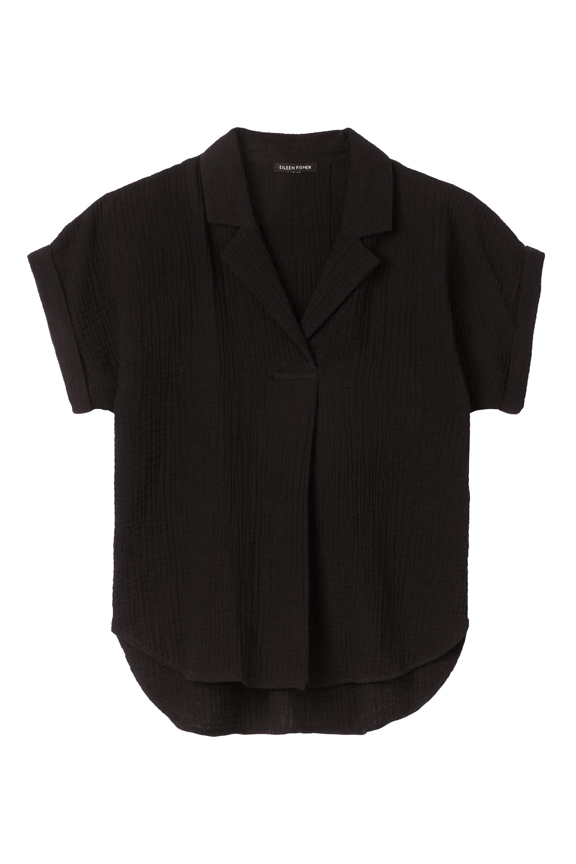 بلوزة بطيات صدر V قطن عضوي خفيف