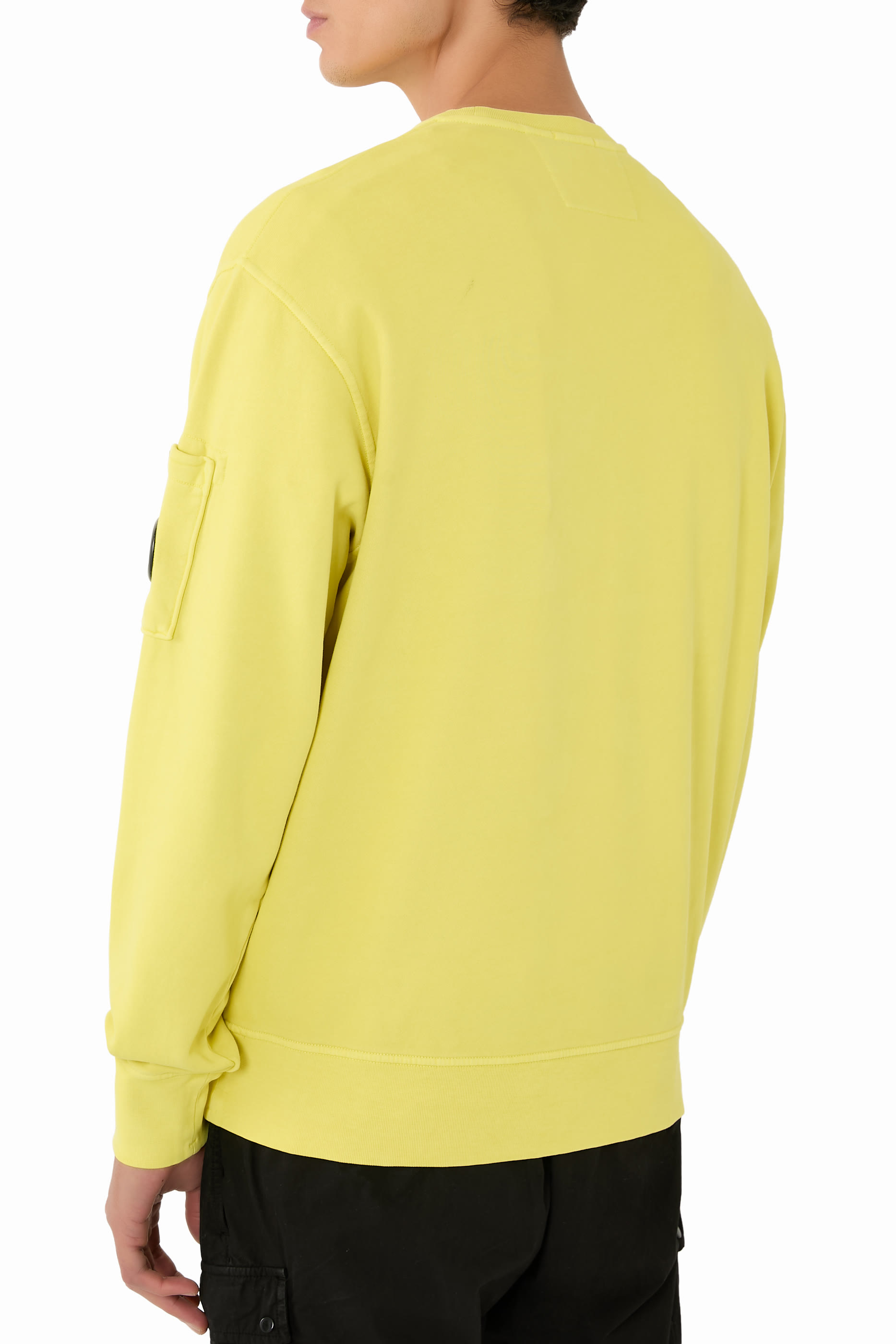 سويت شيرت بياقة ضيقة صوف بارز بحياكة مائلة