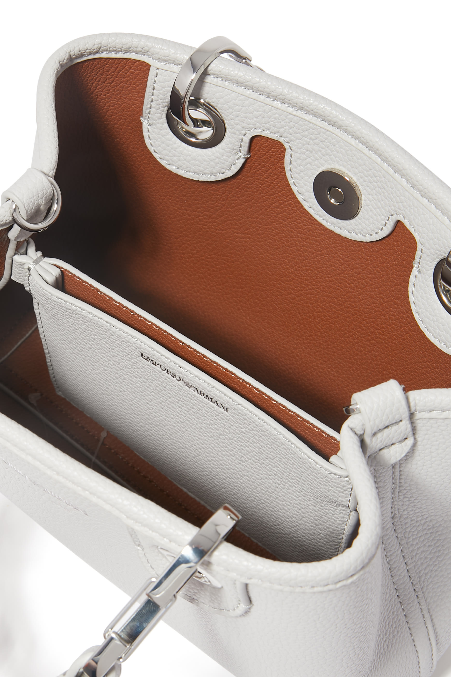 حقيبة يد صغيرة بنقشة شعار الماركة