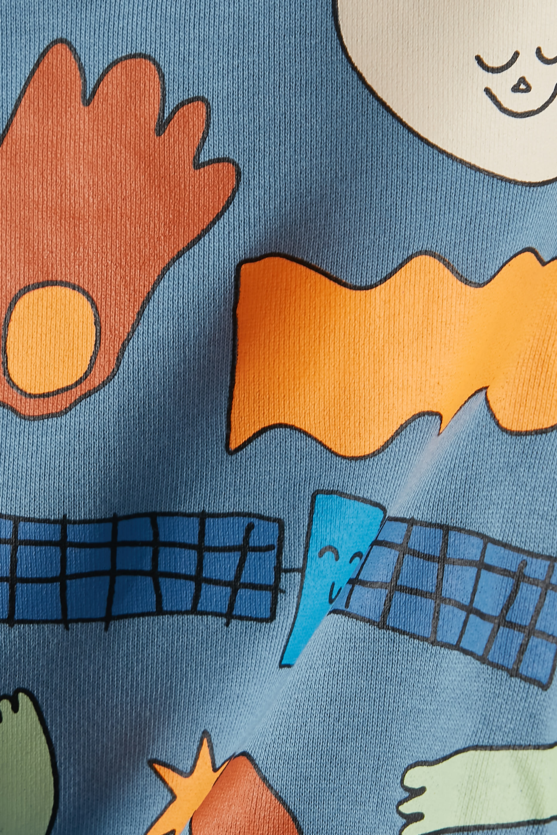 سويت شيرت بأكمام طويلة ونقشة مجرة قطن عضوي