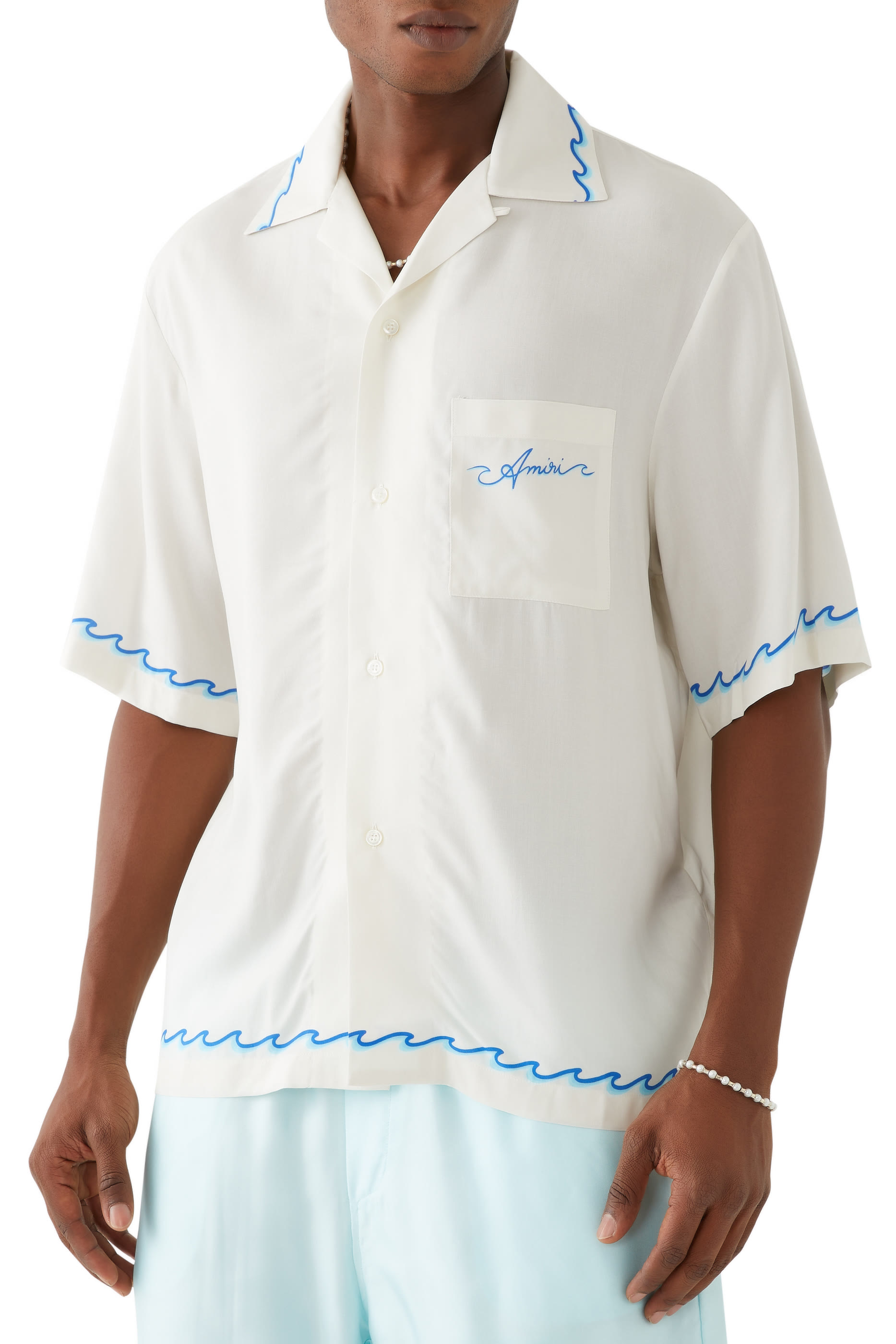 قميص كامب بطبعات مموجة