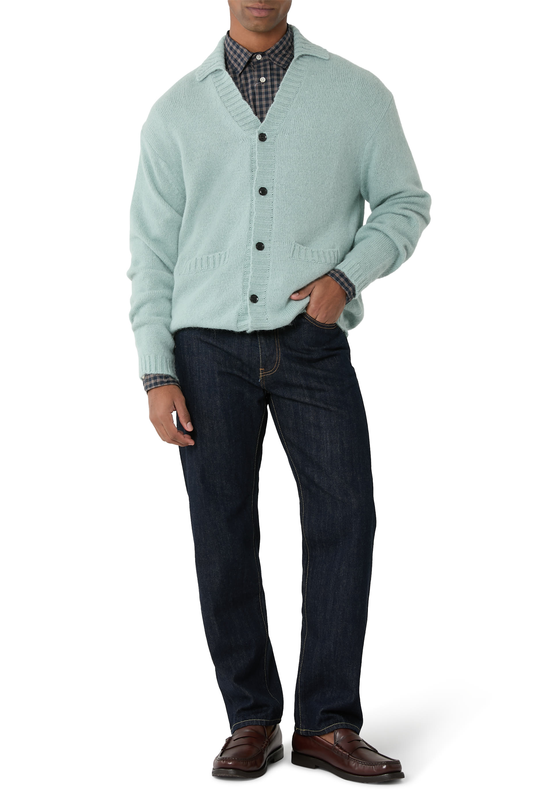 كارديجان بنمط قميص بأزرار