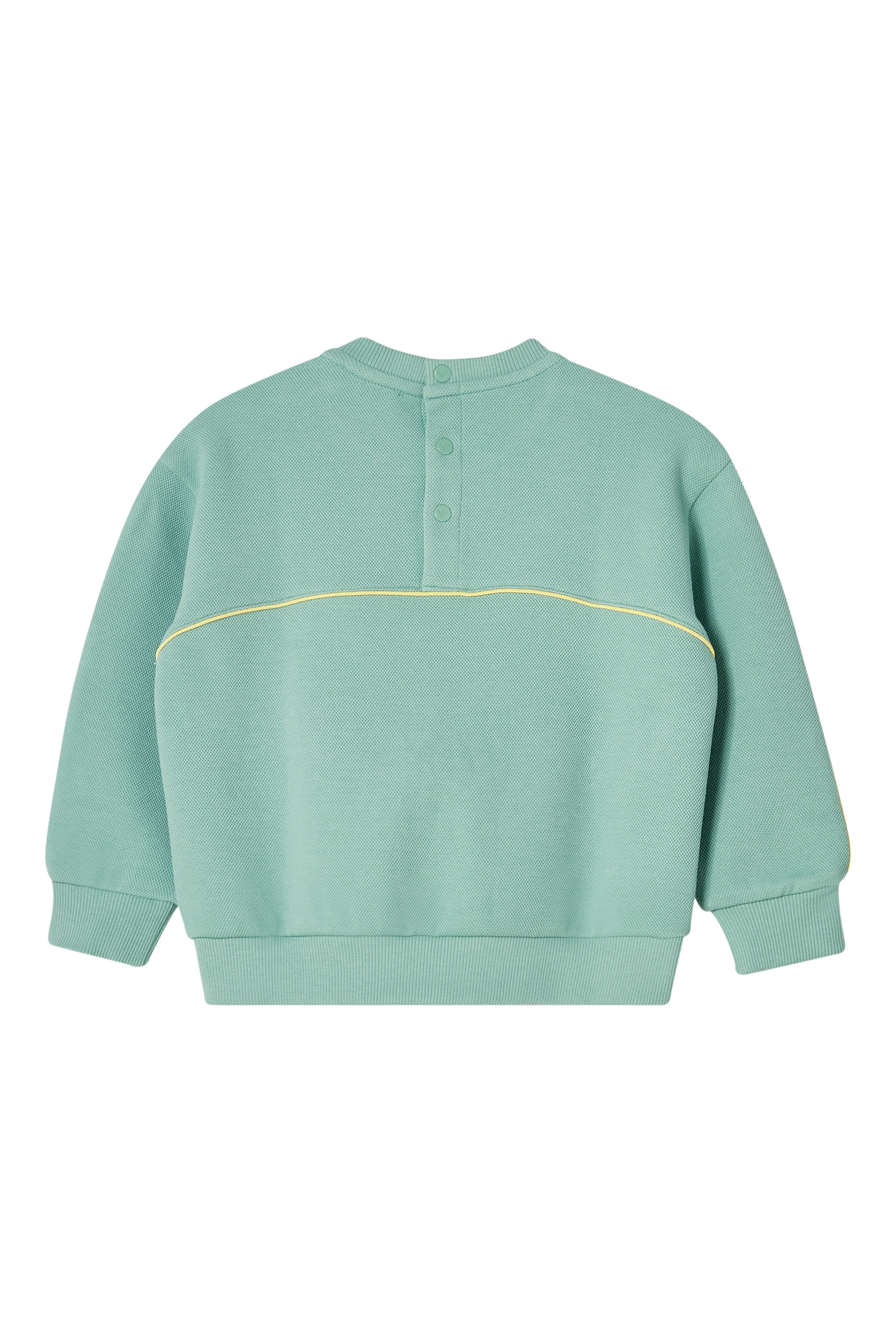 سويت شيرت بتفاصيل بارزة بيكيه وشعار الماركة للأطفال