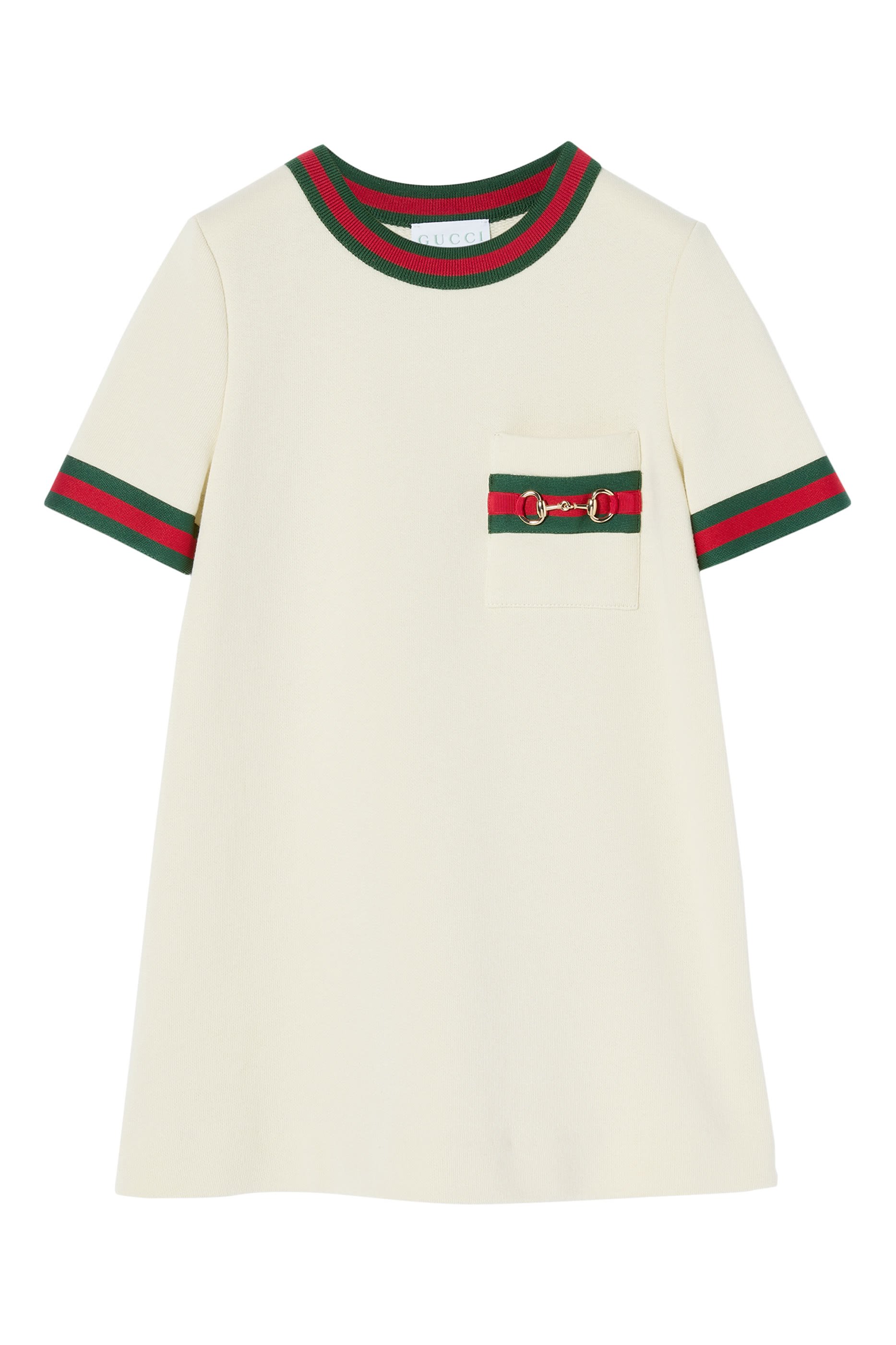 فستان بحلية شعار الماركة قطن للأطفال