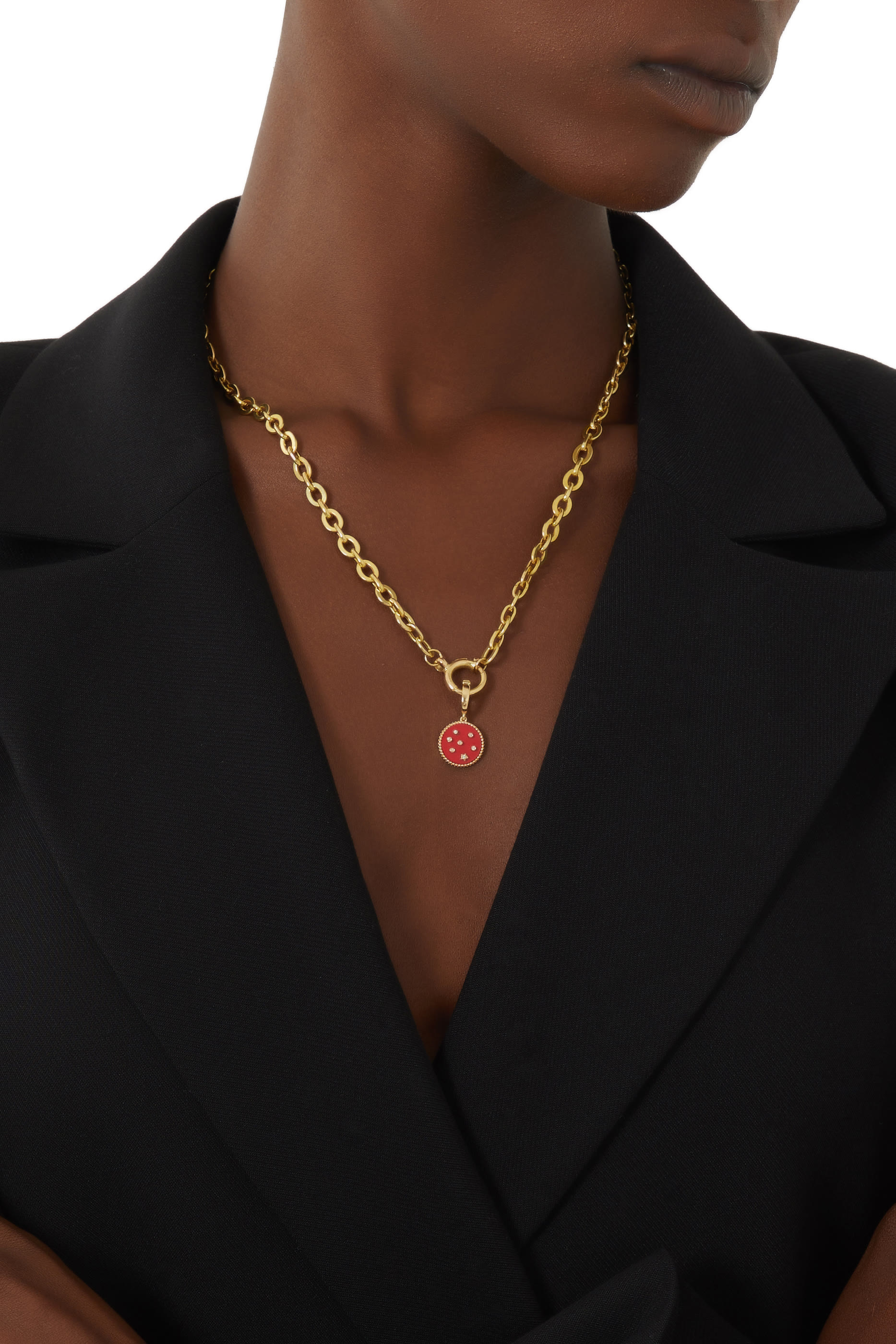 قلادة سلسلة سميكة ذهب أصفر