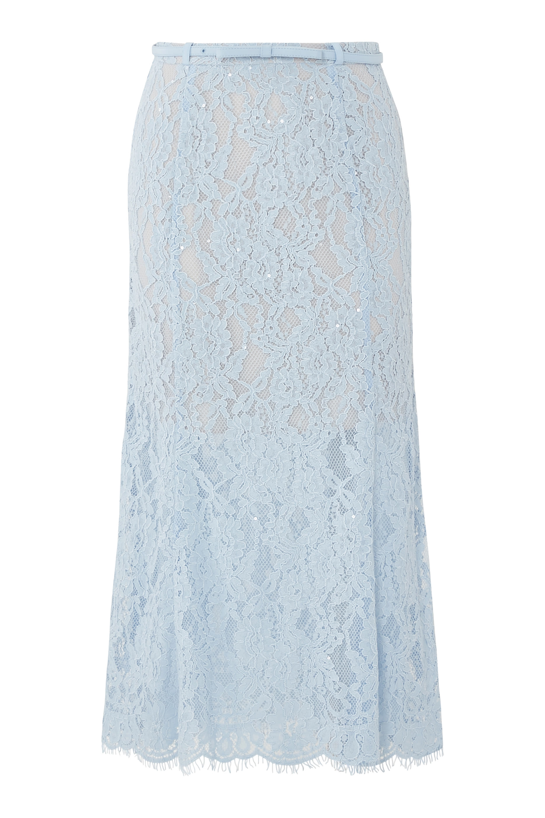 تنورة بقصة واسعة متوسطة الطول دانتيل