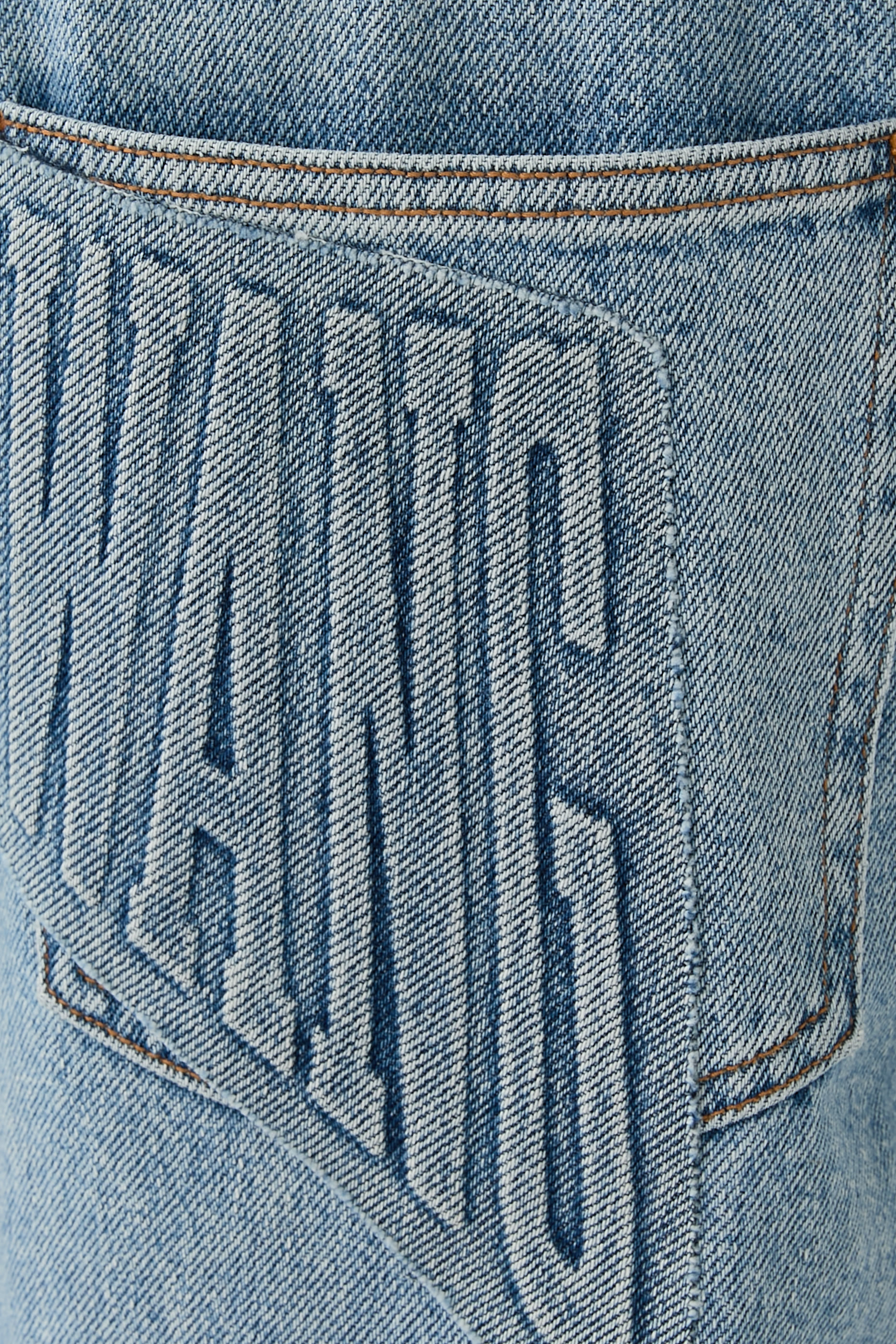 بنطال جينز بقصة فضفاضة مستديرة دينم