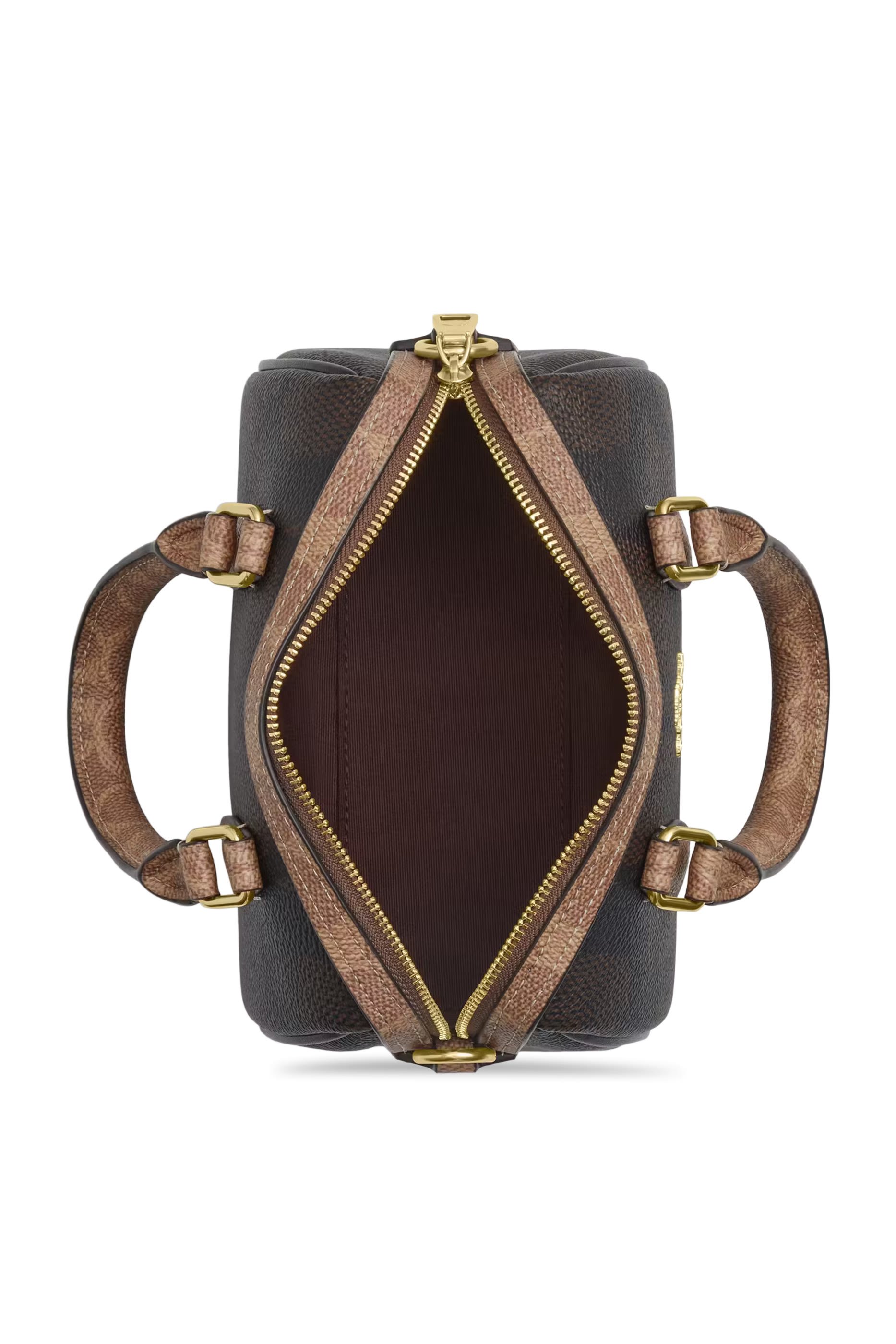 حقيبة كروس بودي صغيرة بأقسام قماش قنب بشعار الماركة