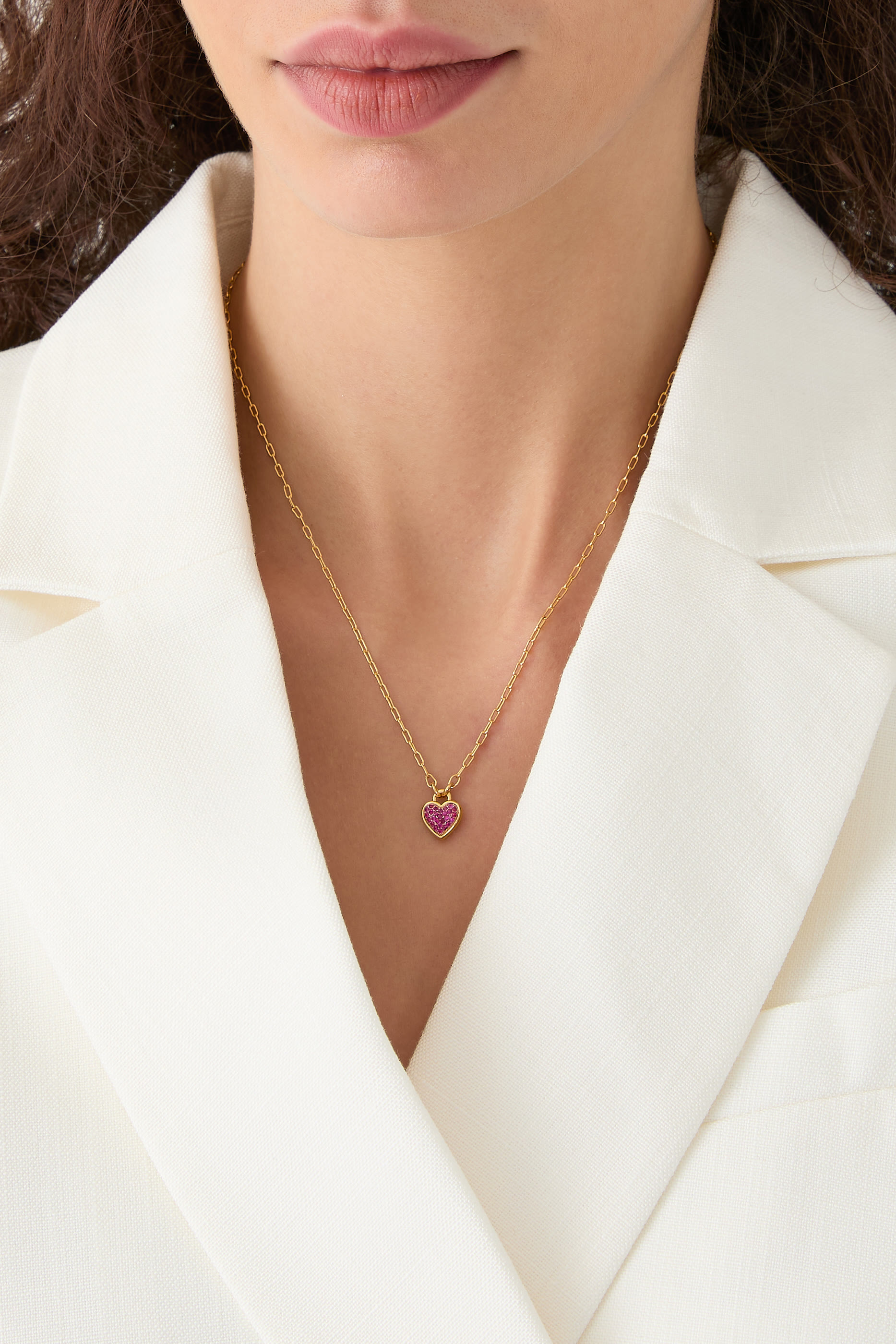 قلادة ويذ اول ماي هارت بحلية بتصميم قلب