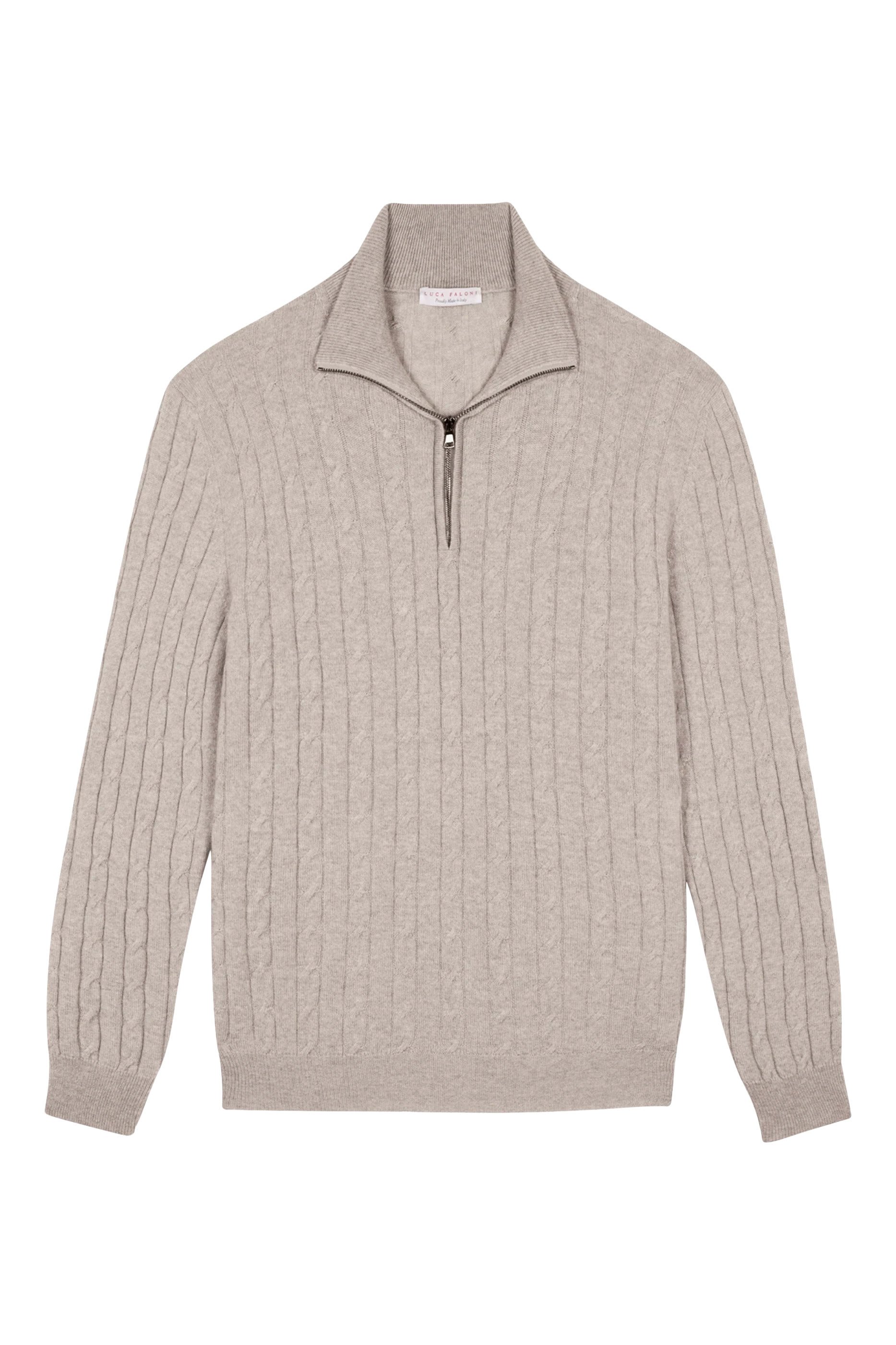 Cable Knit Zip-Up Jumper
