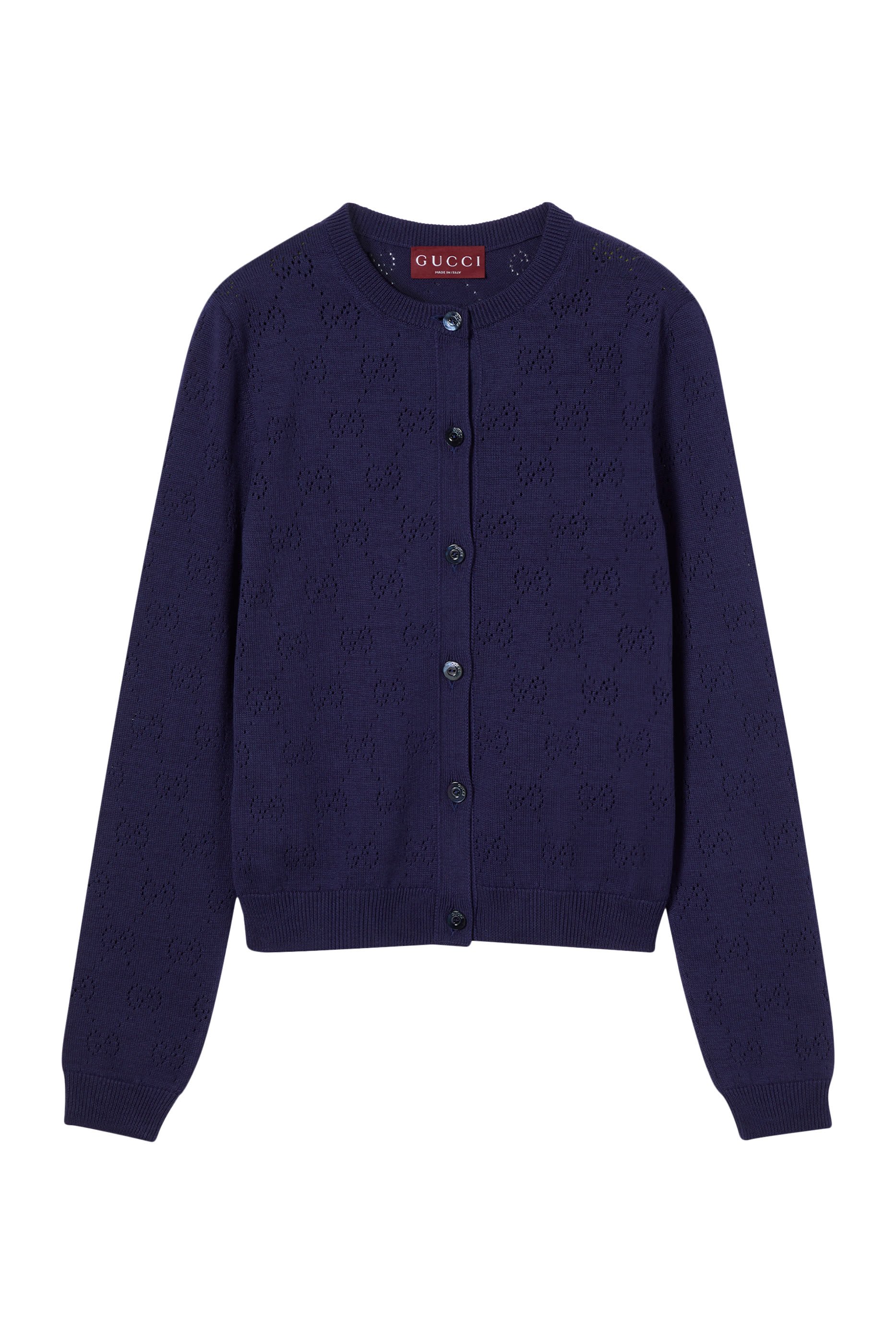 كارديغان بوانتيل بنقشة شعار الماركة قطن وحرير