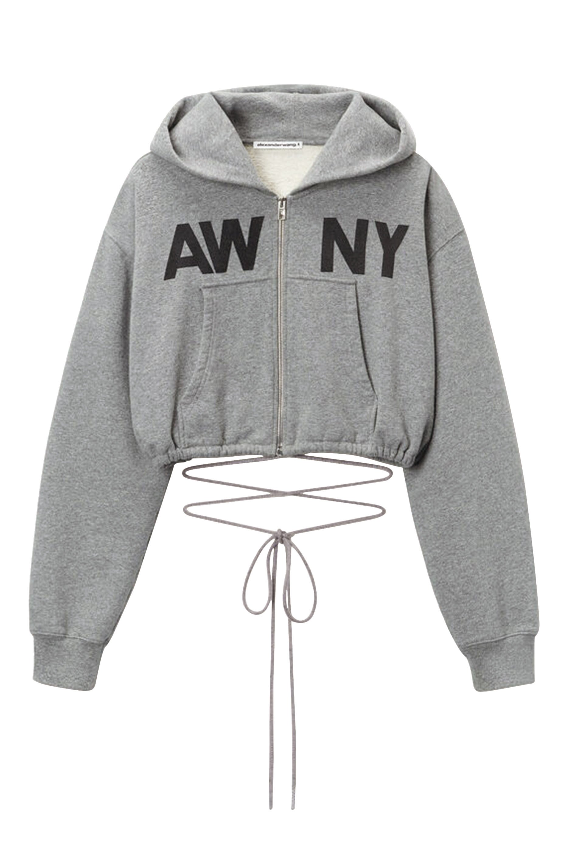 هودي بتصميم ملفوف غير متماثل وشعار الماركة