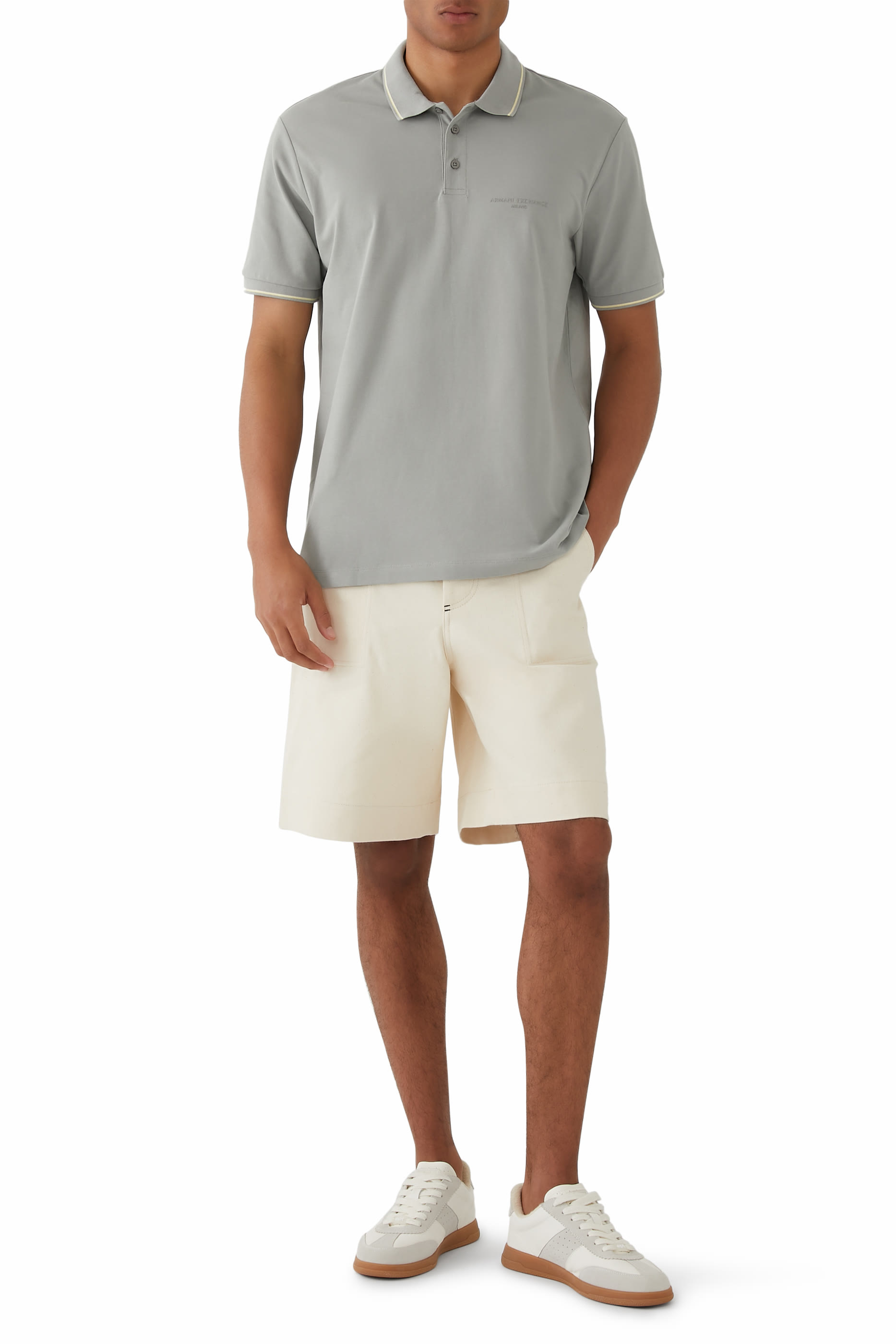 قميص بولو بقصة عادية قطن مطاطي