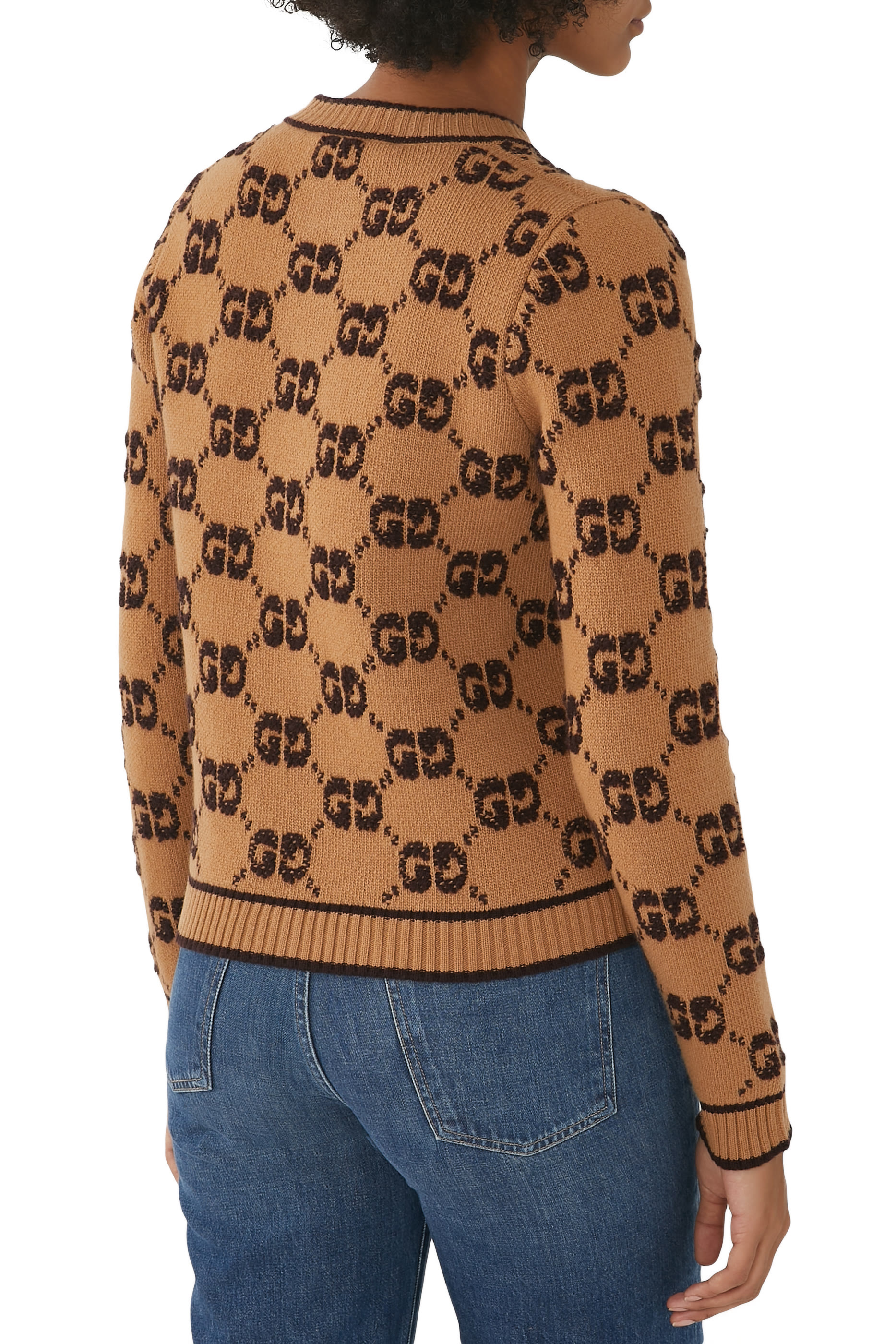 كارديجان بنقشة حرفي شعار الماركة جاكار وصوف بوكلي