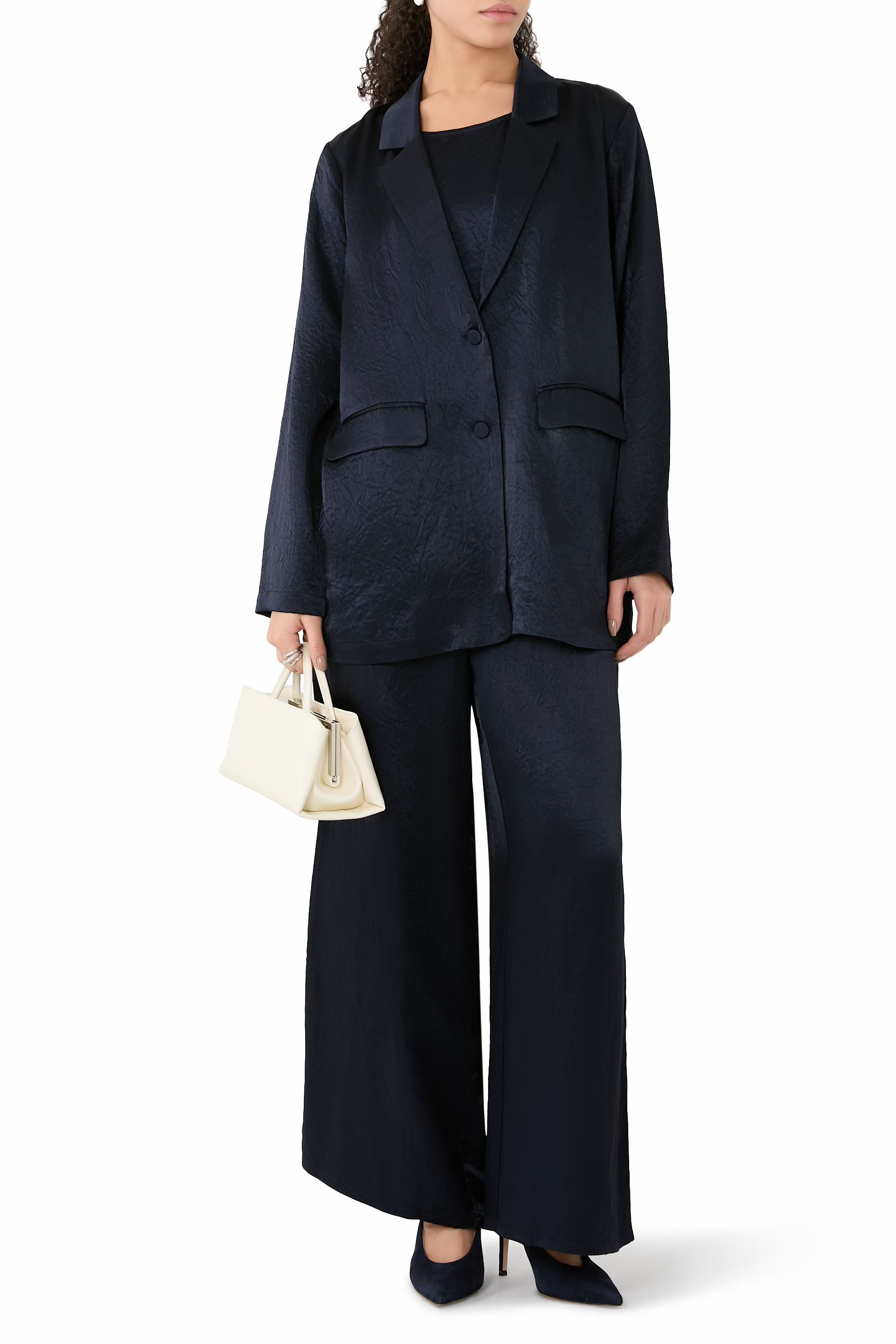 بليزر طويل ستان بارز الملمس