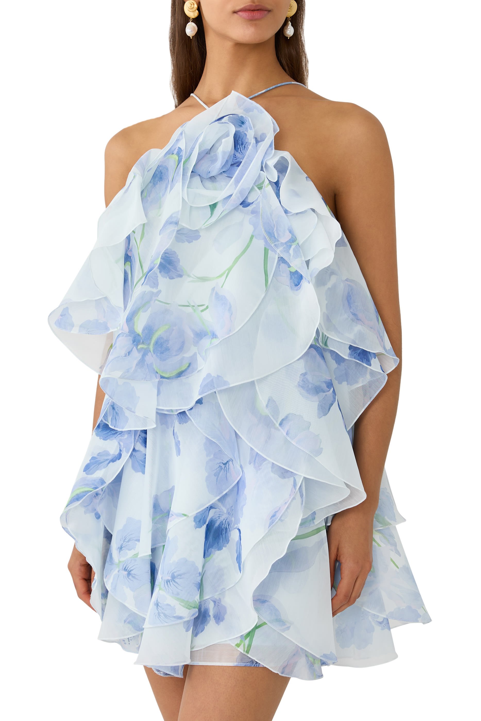 فستان باندوريا قصير بطيات