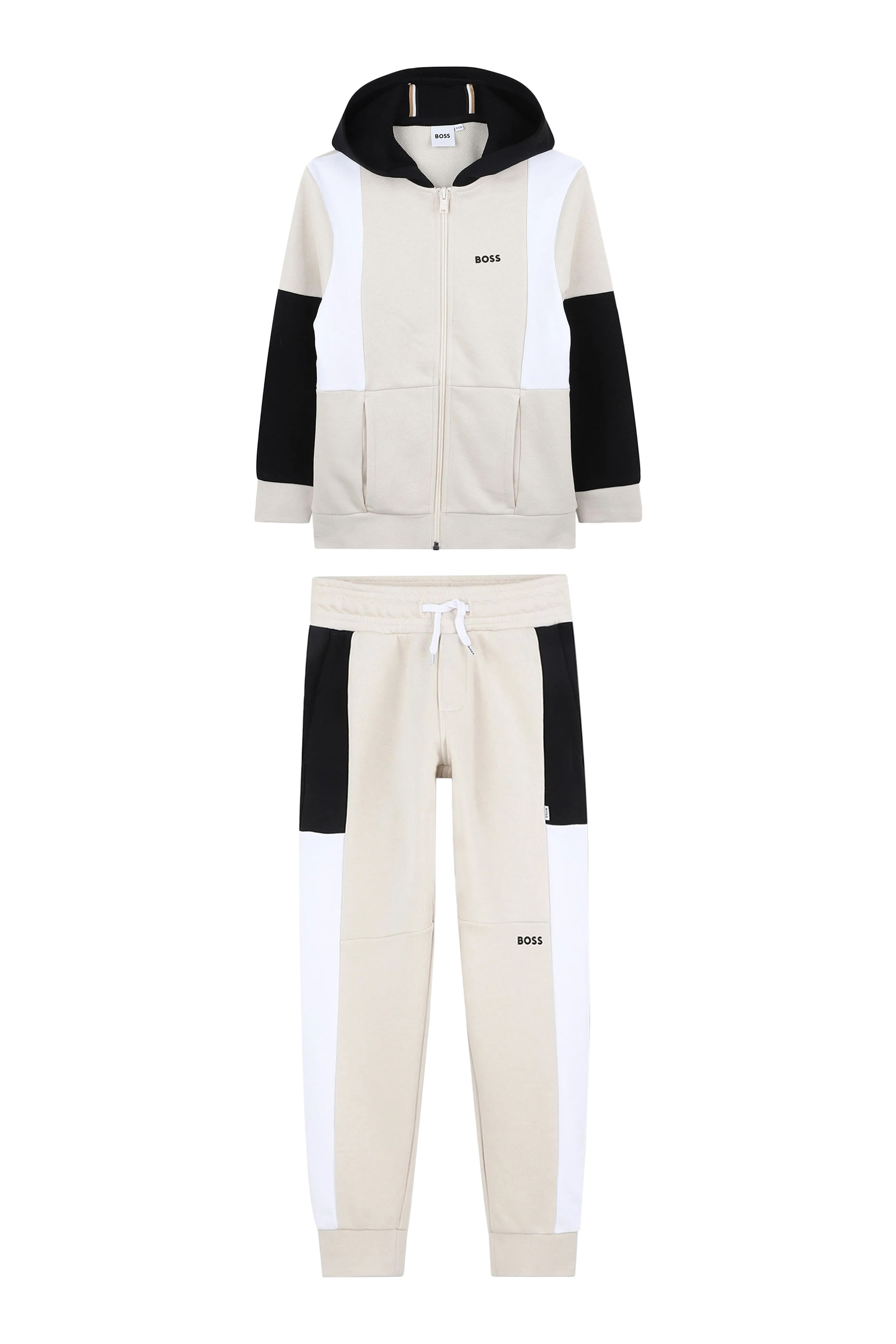 طقم بدلة رياضية بنقشة شعار الماركة للأطفال، 2 قطع