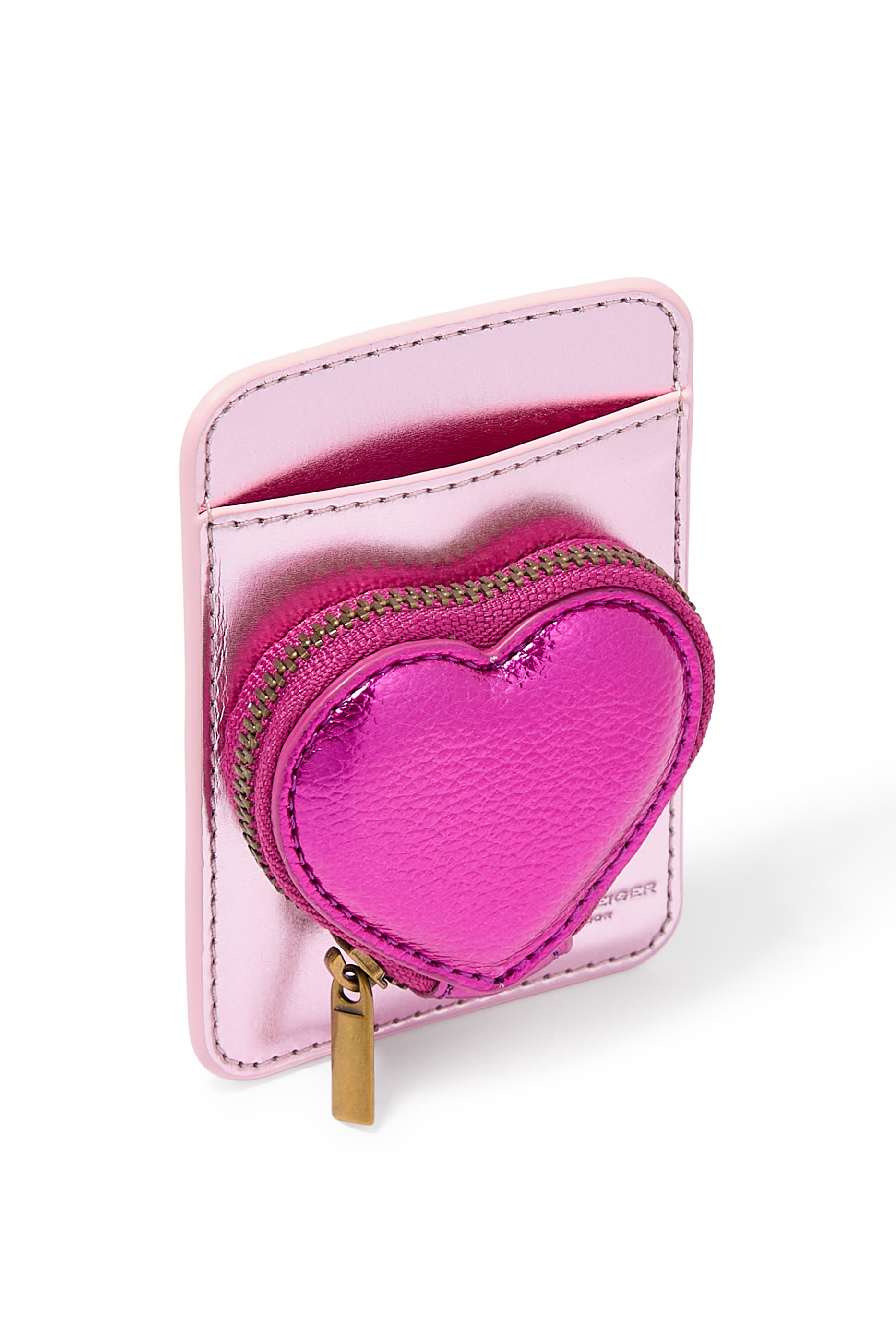 حقيبة صغيرة على شكل قلب وملصق