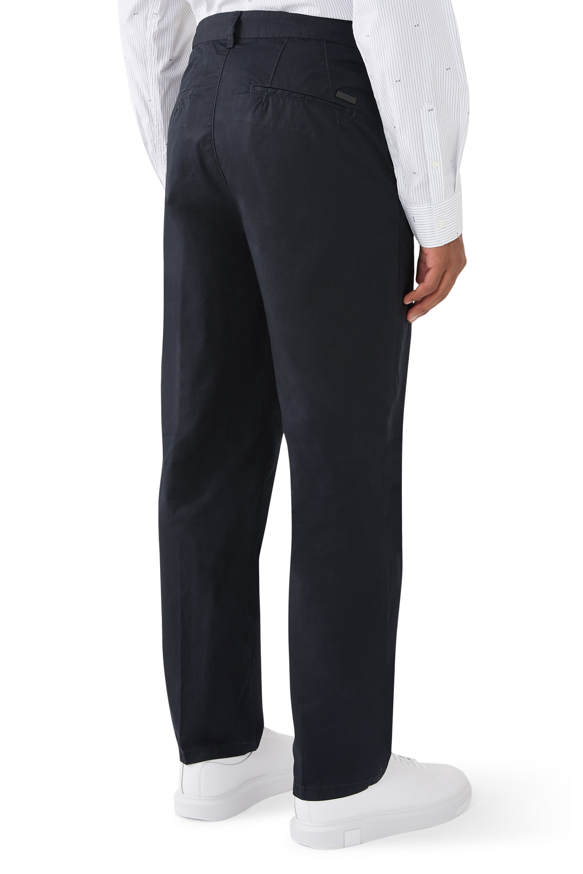 بنطال بقصة ساق مستقيمة قطن تويل