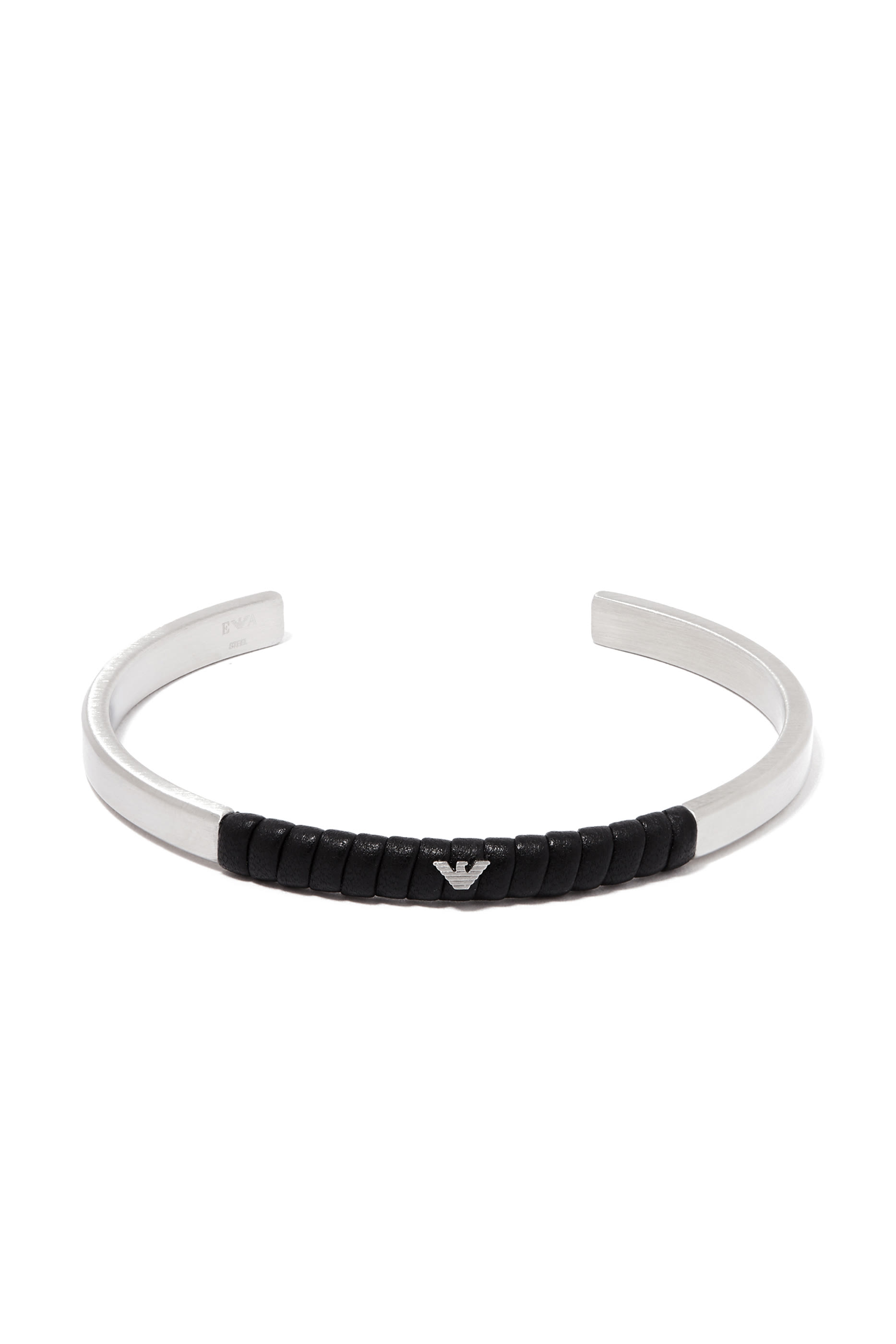 سوار ستانلس ستيل وجلد بشعار النسر