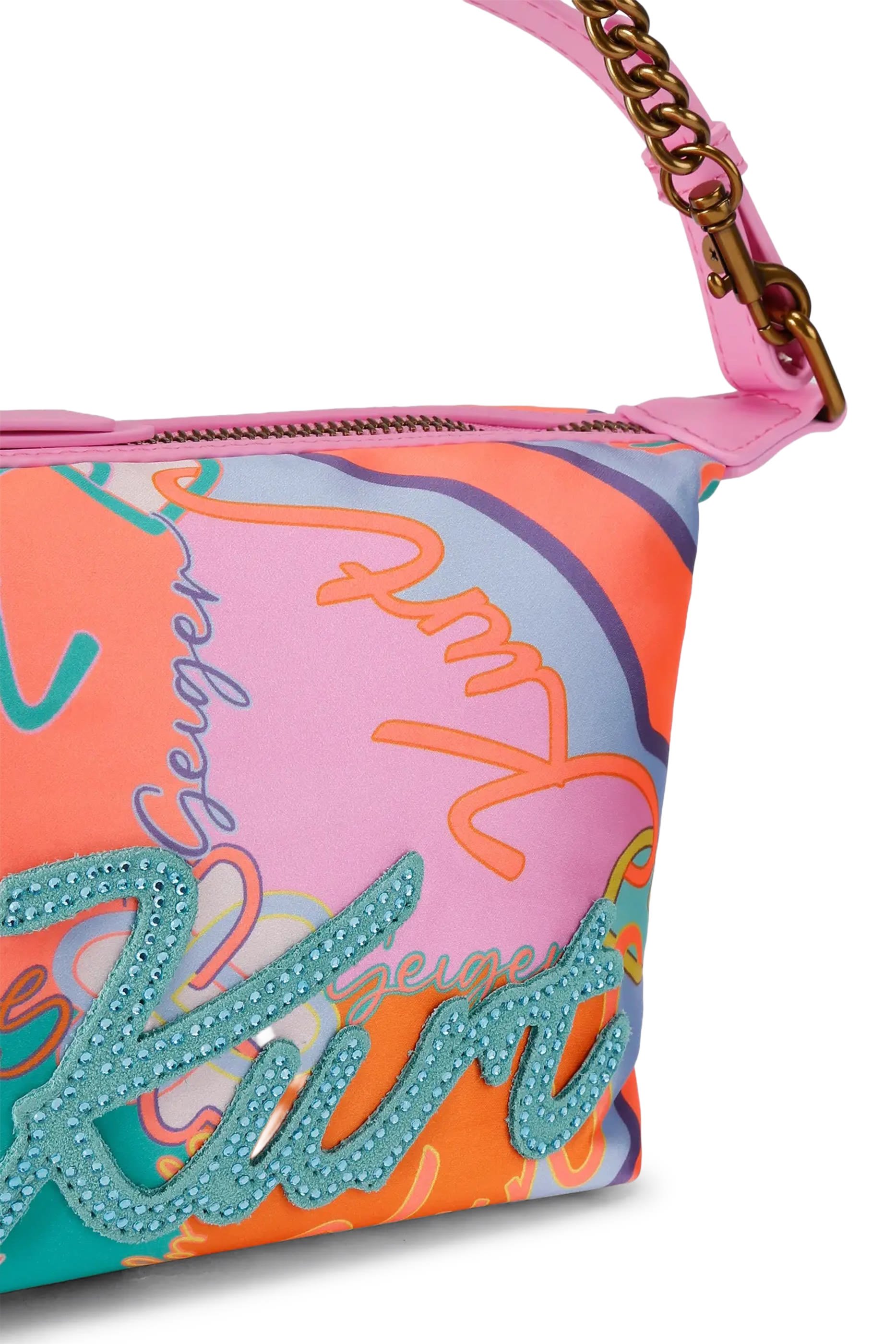 حقيبة كتف بشعار الماركة خامة ناعمة