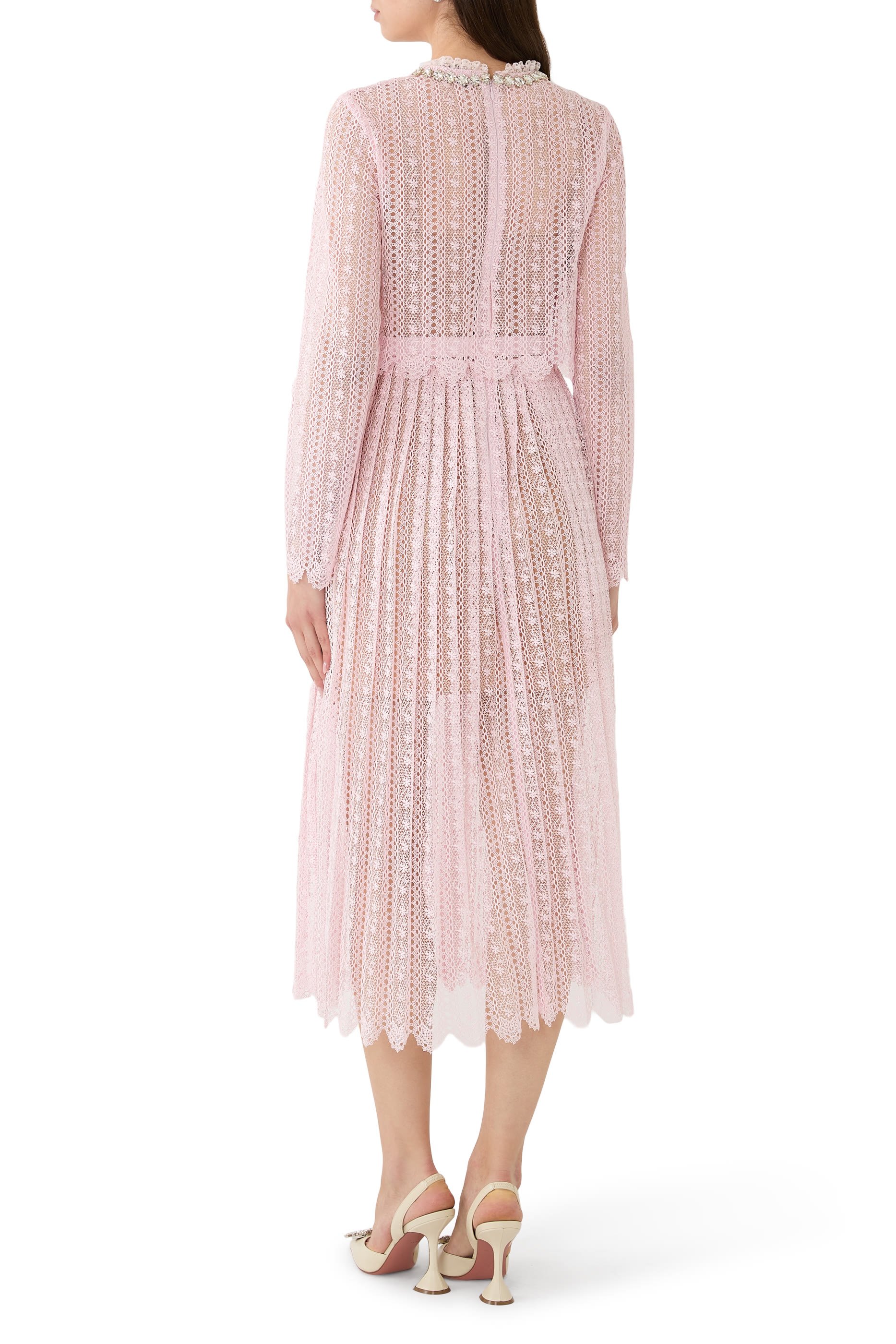 Organza Lace Midi Dress 