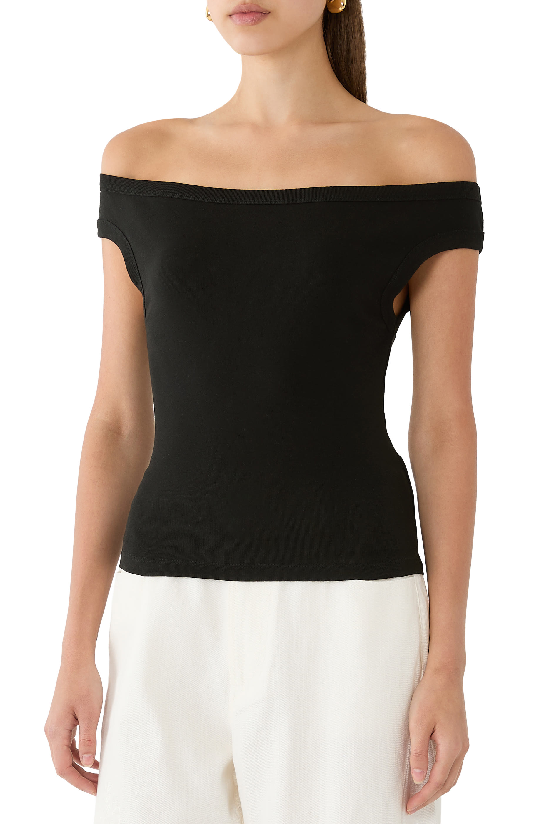 بلوزة بأكتاف مكشوفة قطن عضوي