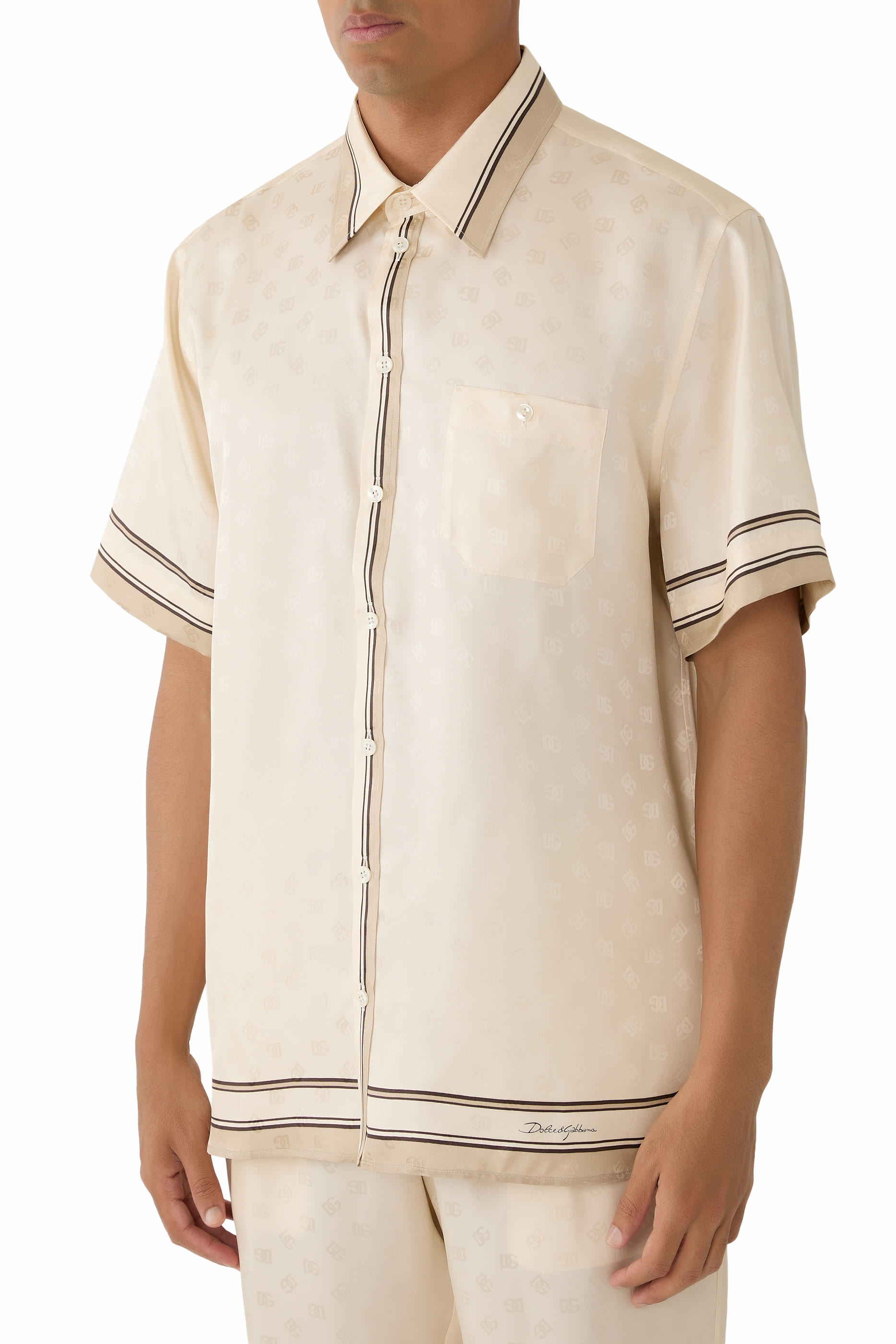 قميص هاواي بطبعة شعار الماركة تويل