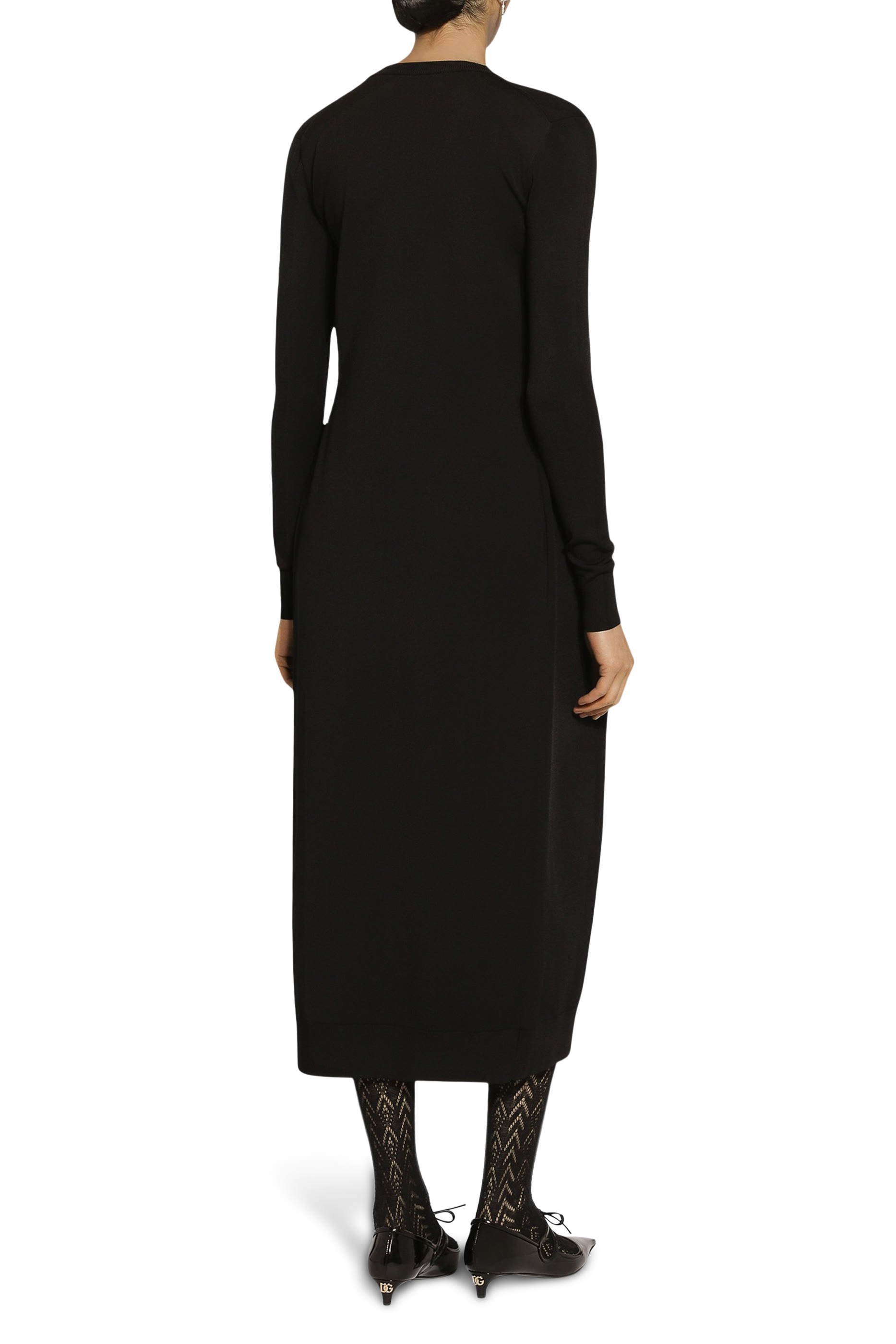 كارديجان طويل بشعار الماركة نسيج فيسكوز مطاطي