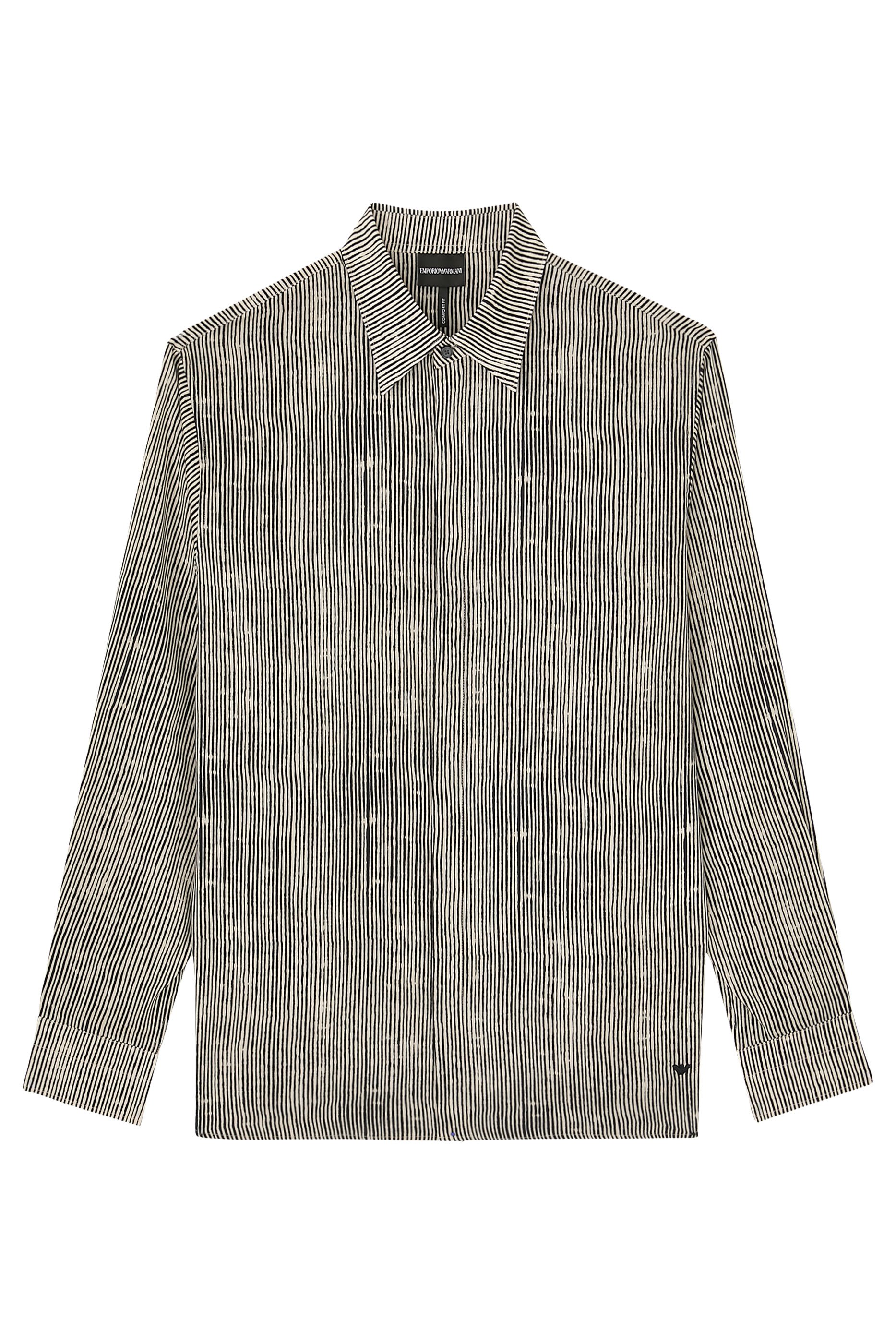 قميص بطبعة مخططة عموديا