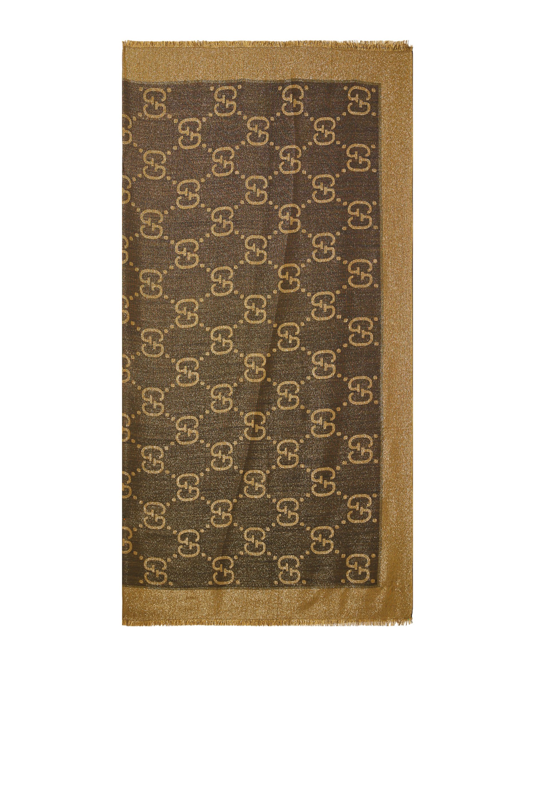 شال لوكس بنقشة شعار GG