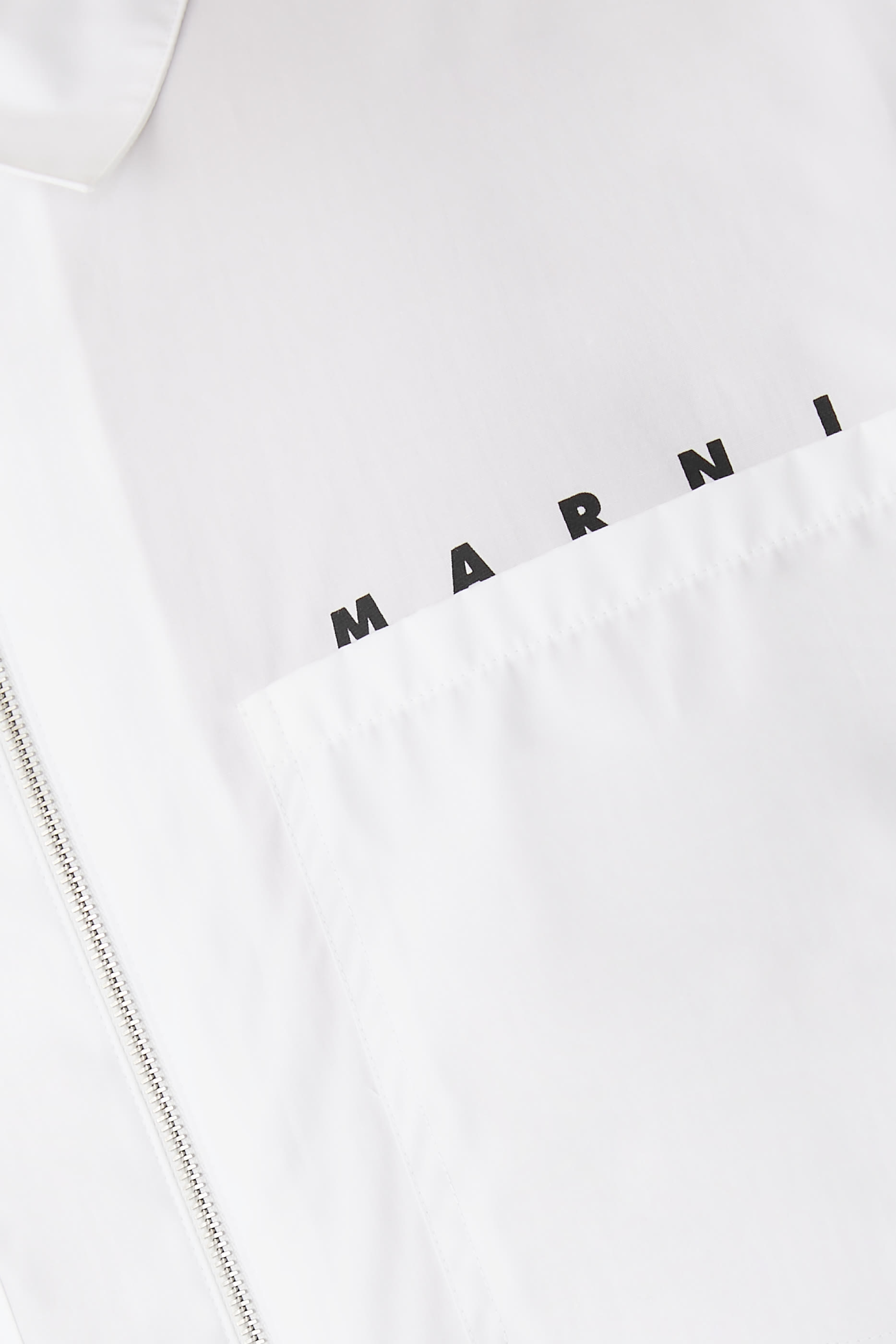 قميص بسحاب وشعار الماركة مخفي بوبلين عضوي