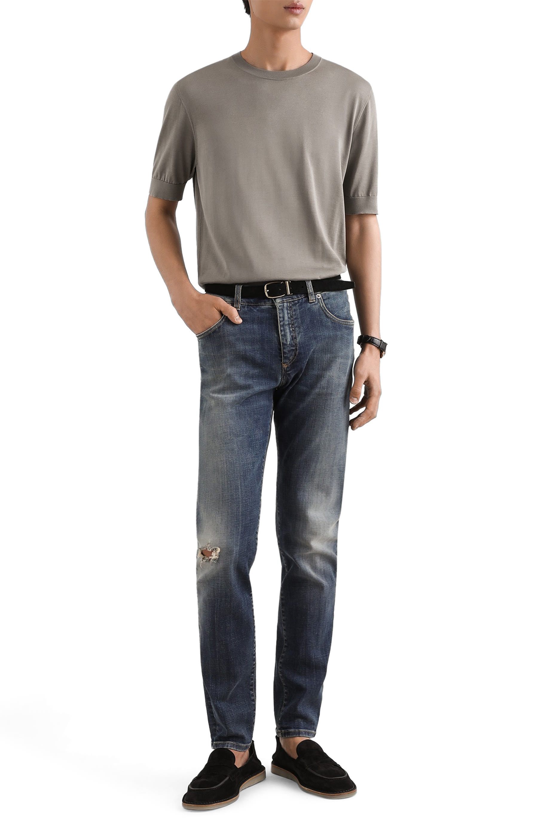 بنطال جينز بقصة ضيقة قماش مطاطي