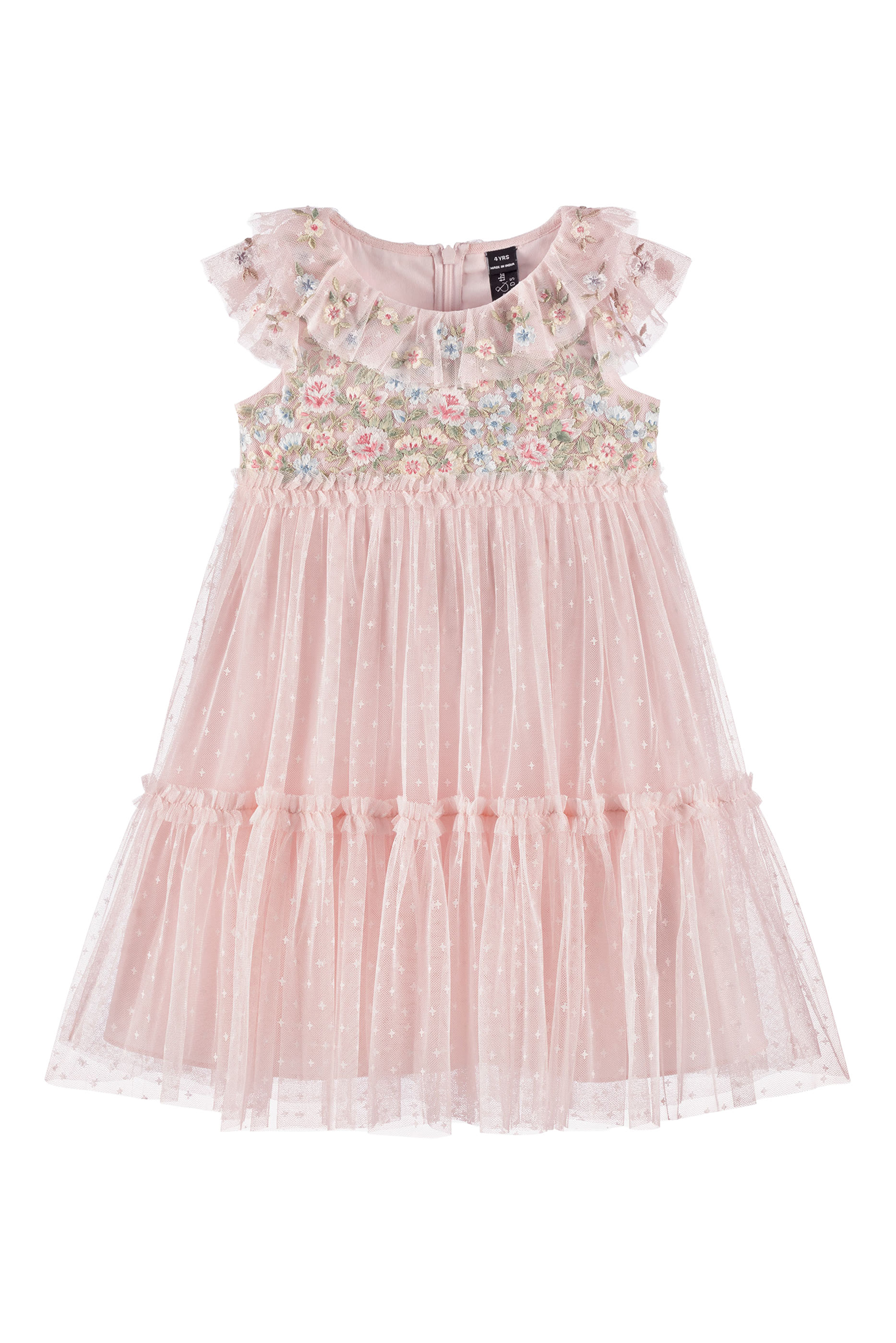 ANTOINETTES FLORAL BODICE KIDS DRESS:Light/Pastel Pink:3Y