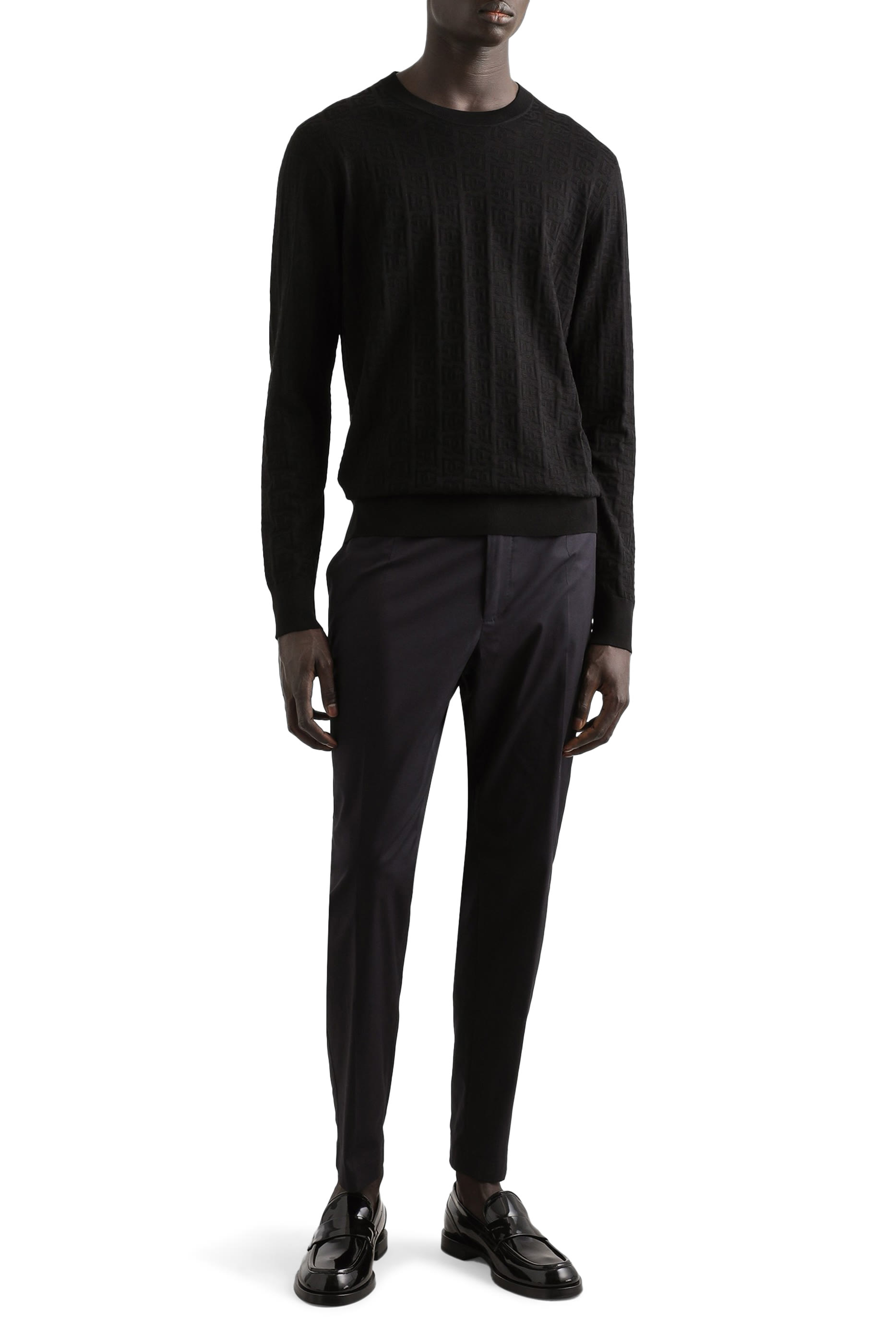 كنزة بياقة مستديرة حرير