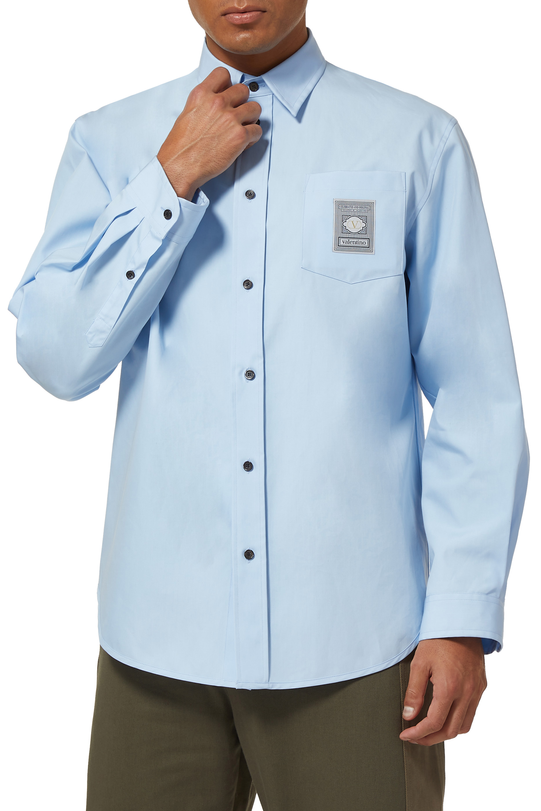 قميص قطن بشعار الماركة