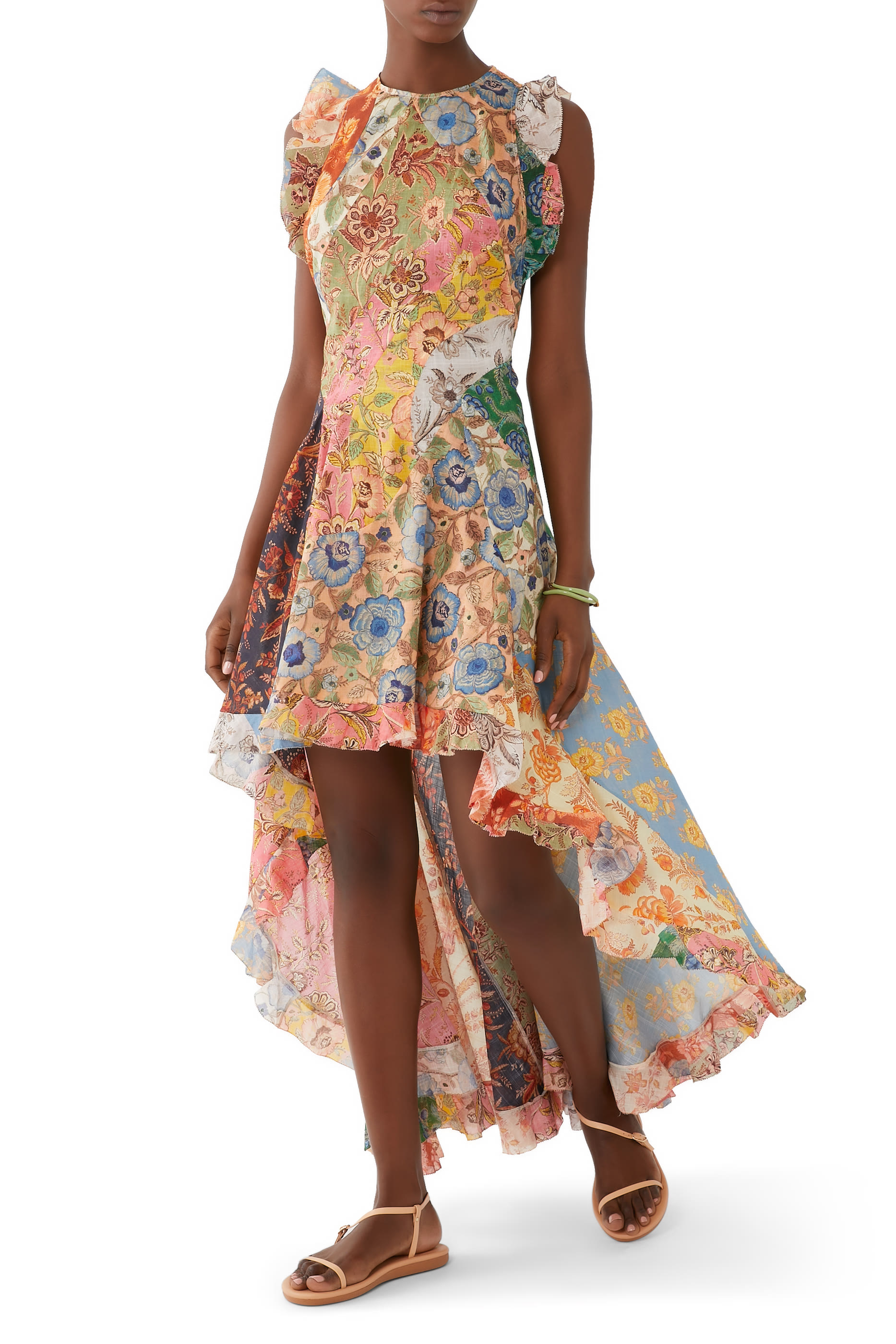 فستان جوني متوسط الطول بأربطة متقاطعة في الخلف