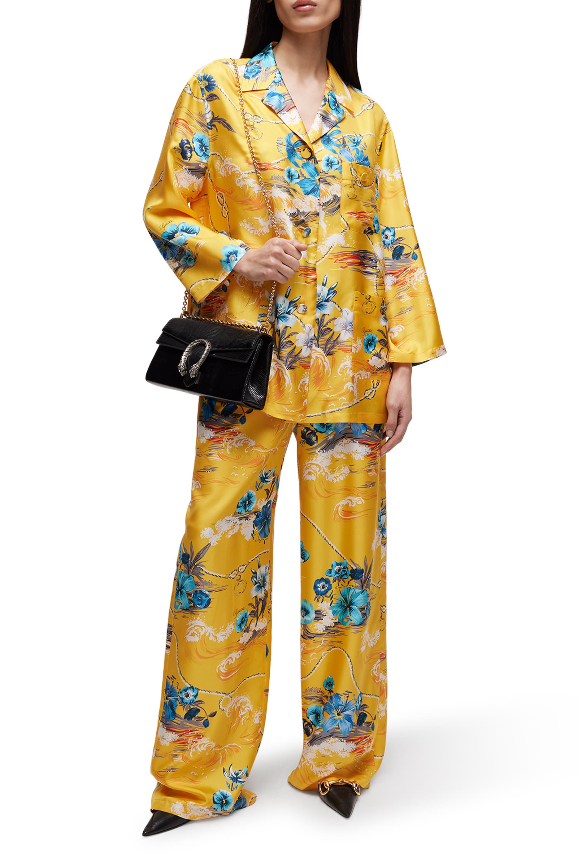 بنطال ليزور بطبعة أزهار بالكامل