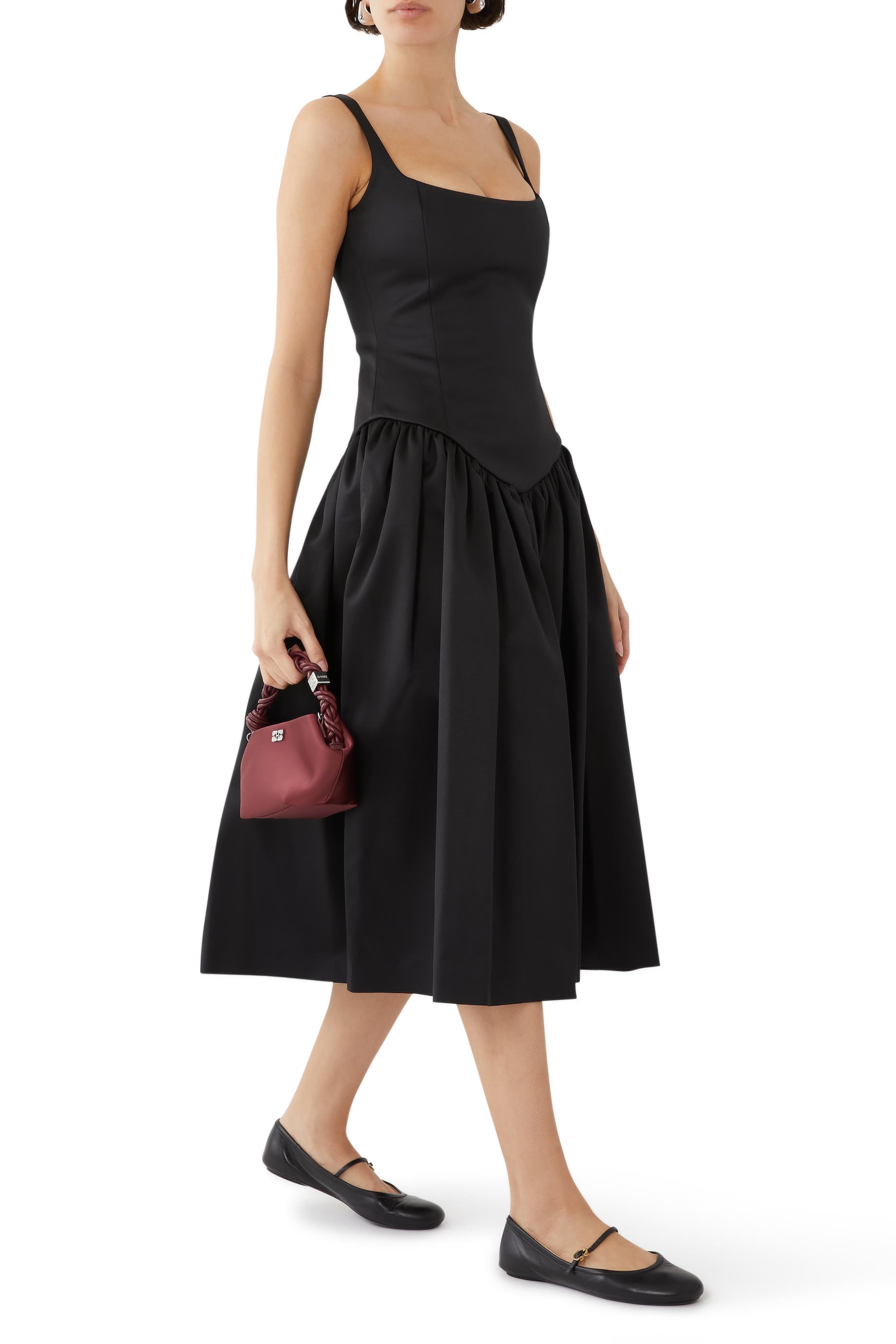 فستان لولا بوندد متوسط الطول ساتان