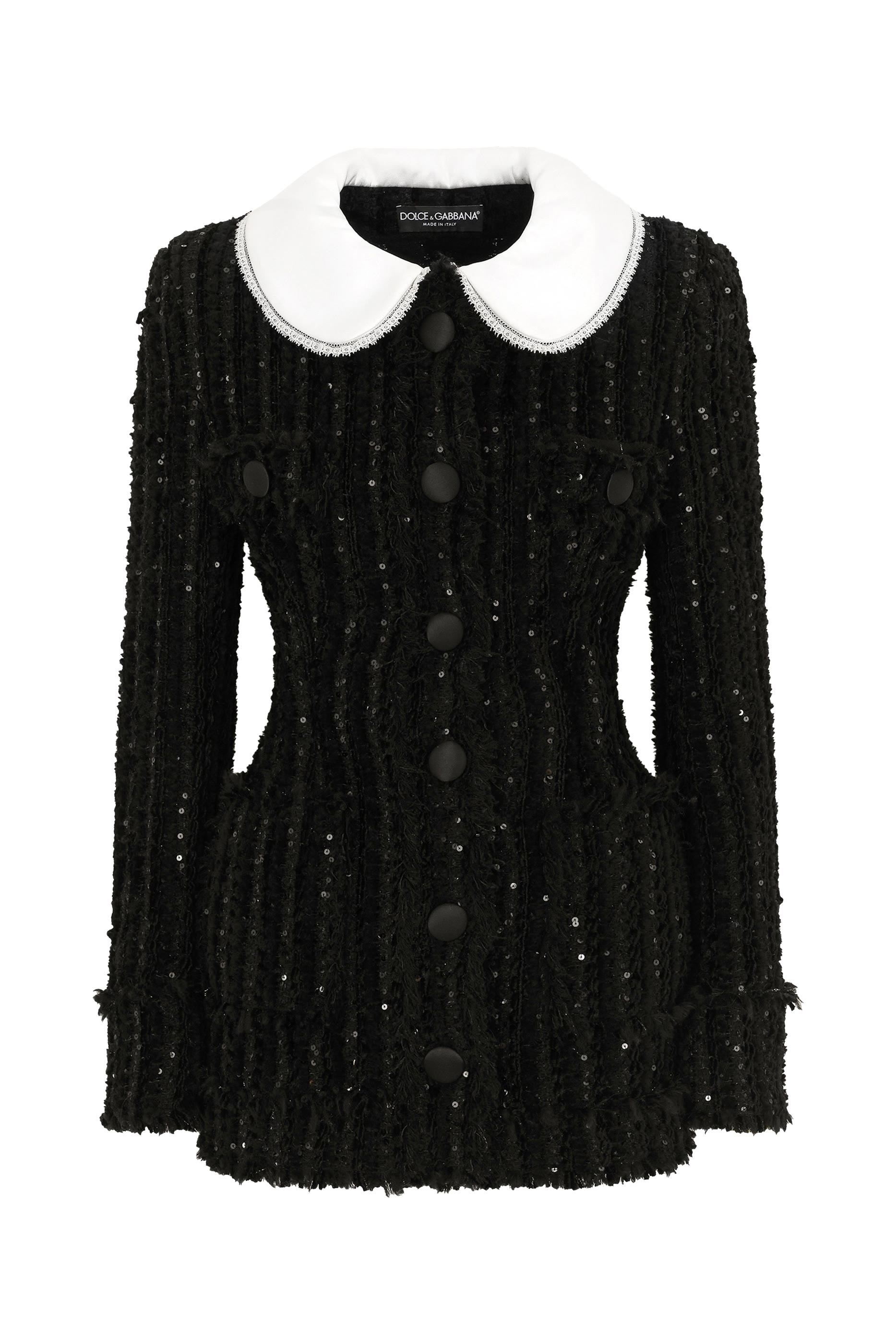 جاكيت تويد مطرز بترتر