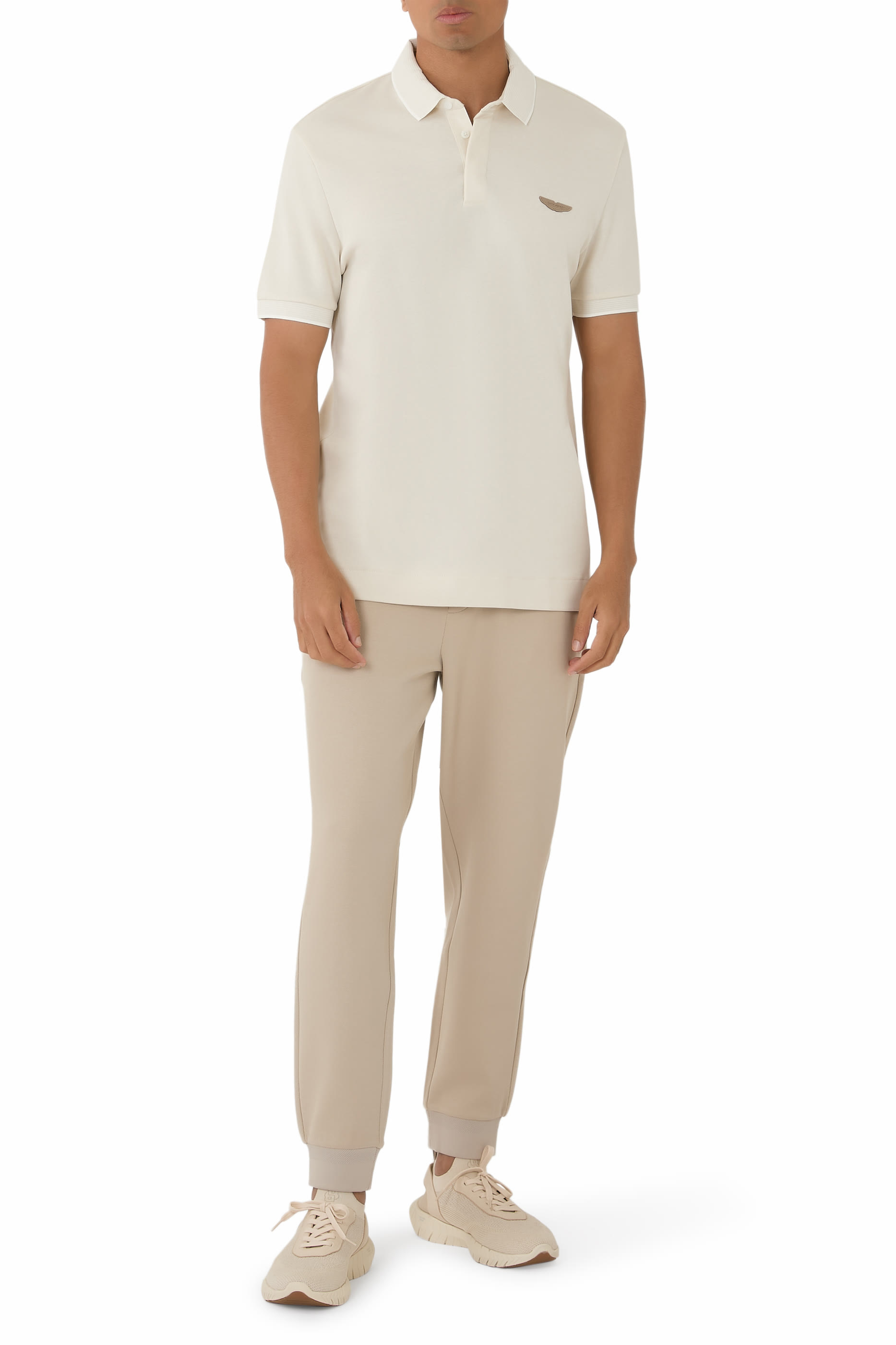 قميص بولو بقصة عادية قطن وصوف بيكيه