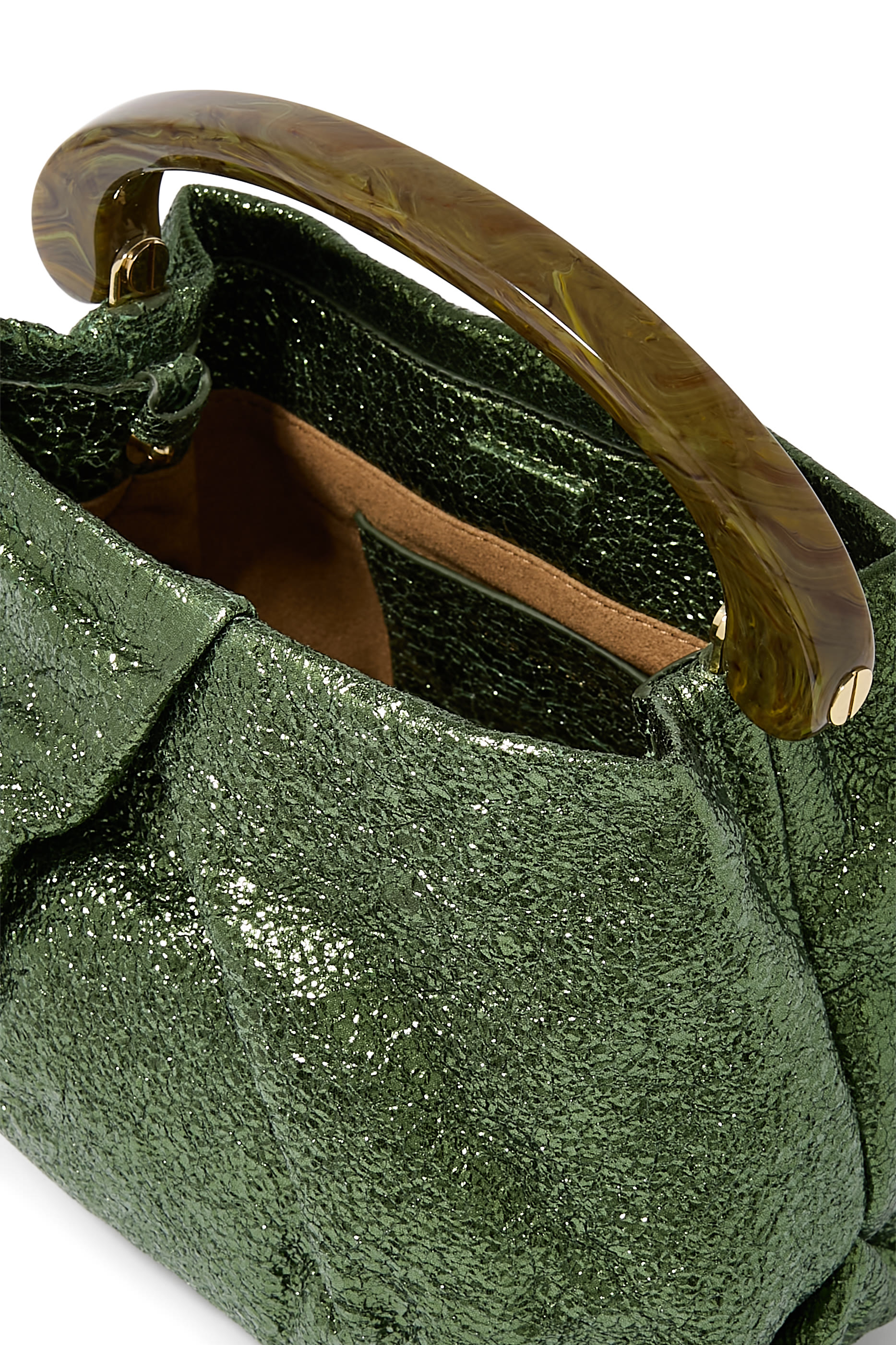 Metallic Top Handle Bag 