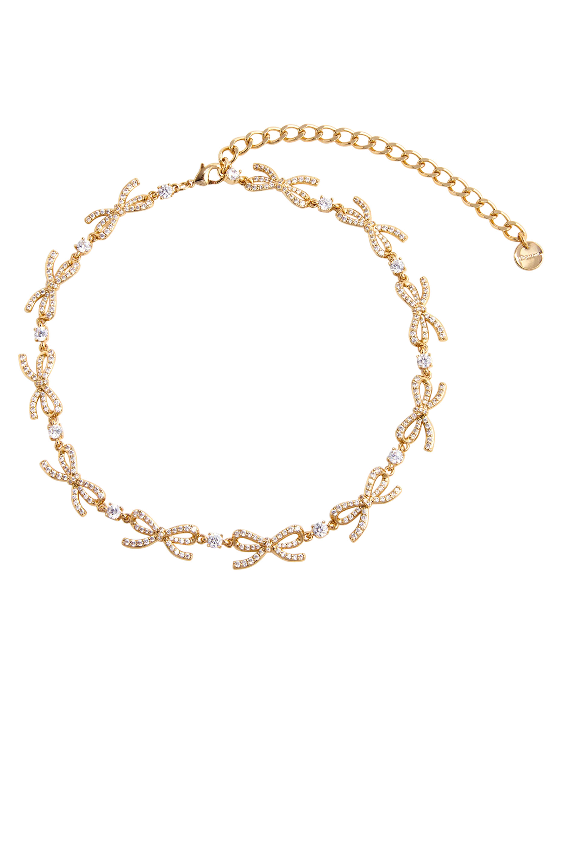 قلادة مزينة بفيونكات مرصعة بكريستال