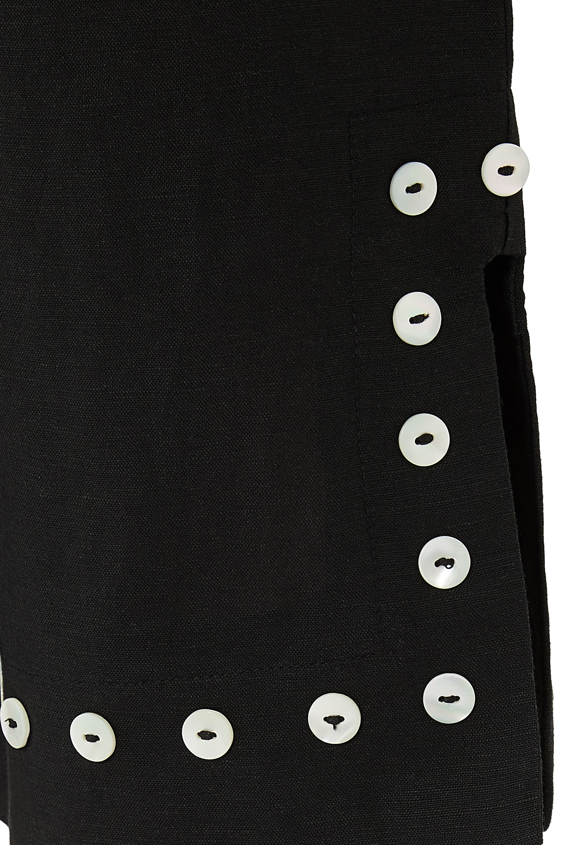 بنطال بيها بقصة واسعة مزيج الكتان